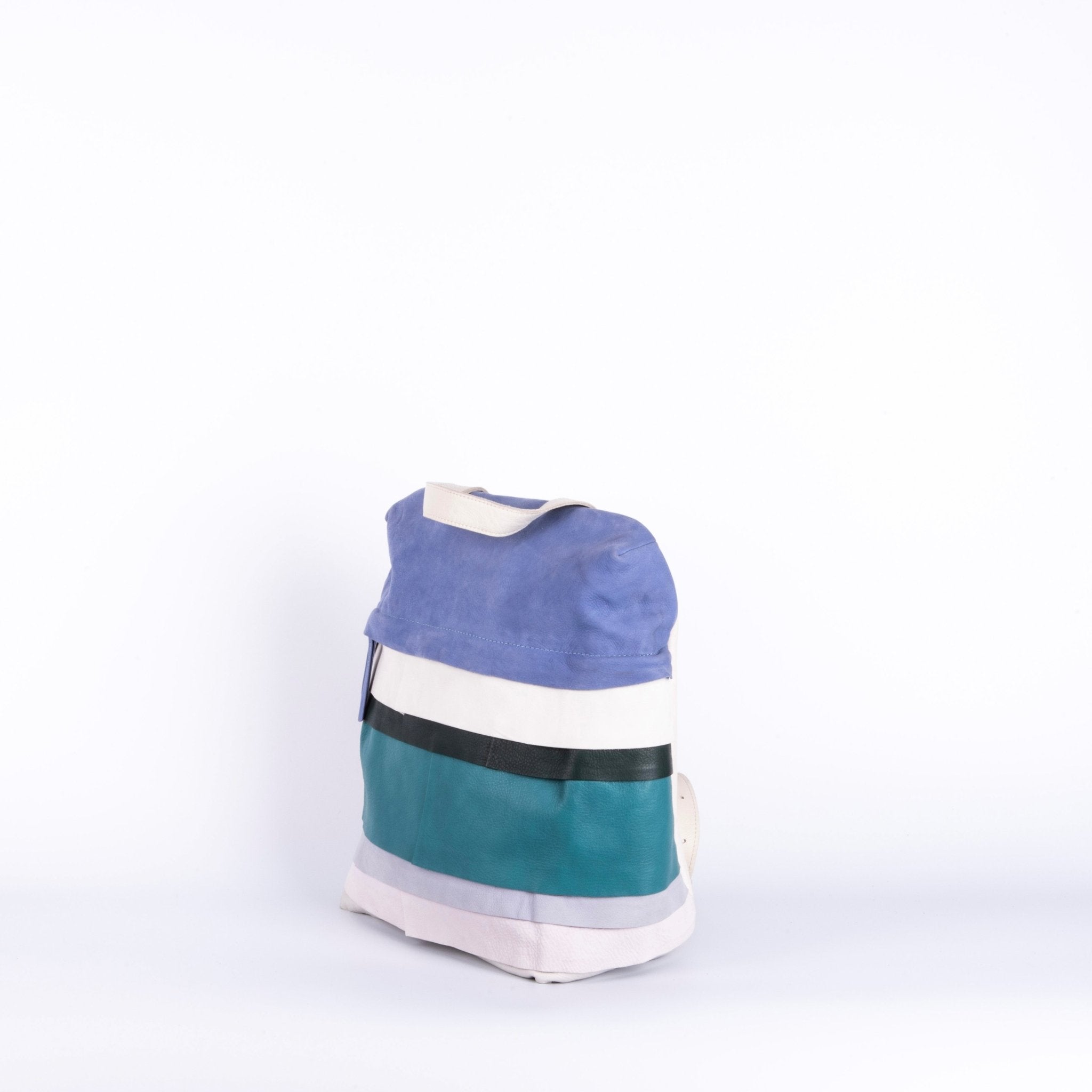 Raquel pantone mix 2 - zaino in pelle blu bianco celeste - Marta Ray