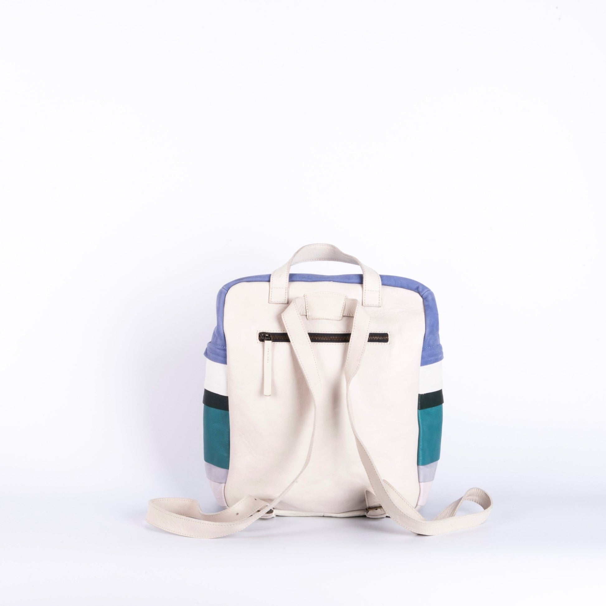 Raquel pantone mix 2 - zaino in pelle blu bianco celeste - Marta Ray