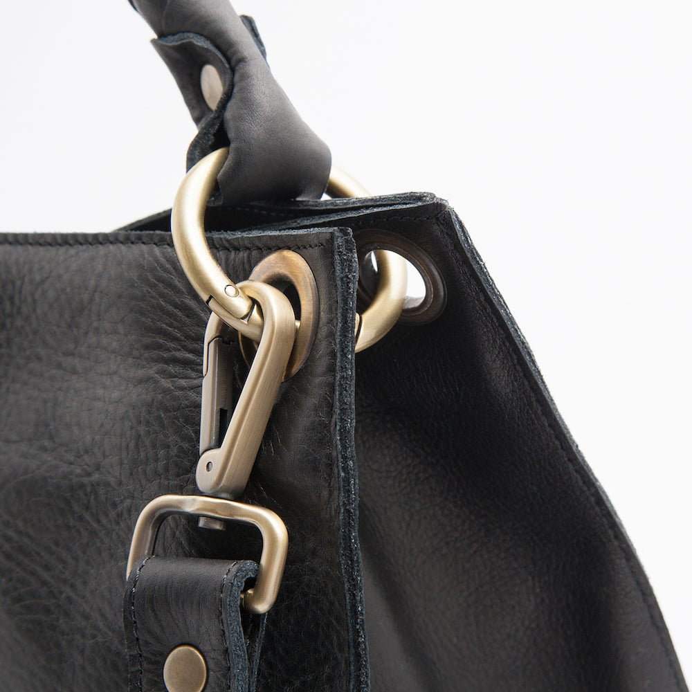 Rebecca mousse nero - borsa a mano in pelle nera - Marta Ray