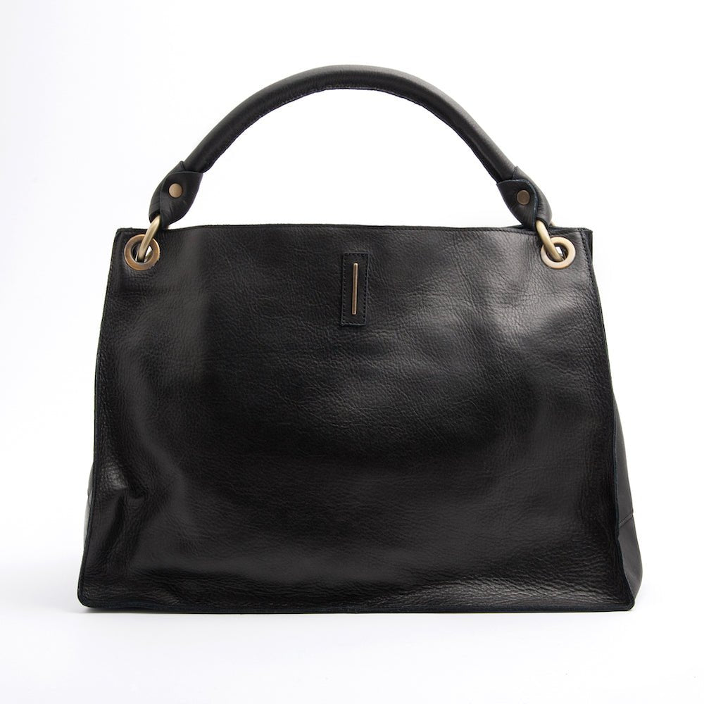 Rebecca mousse nero - borsa a mano in pelle nera - Marta Ray