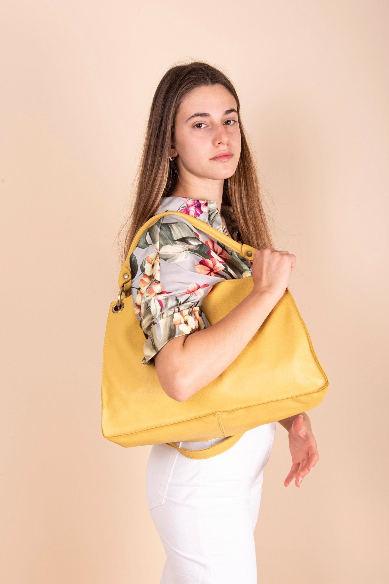 Rebecca mousse sole - borsa a tracolla e spalla in pelle gialla - Marta Ray