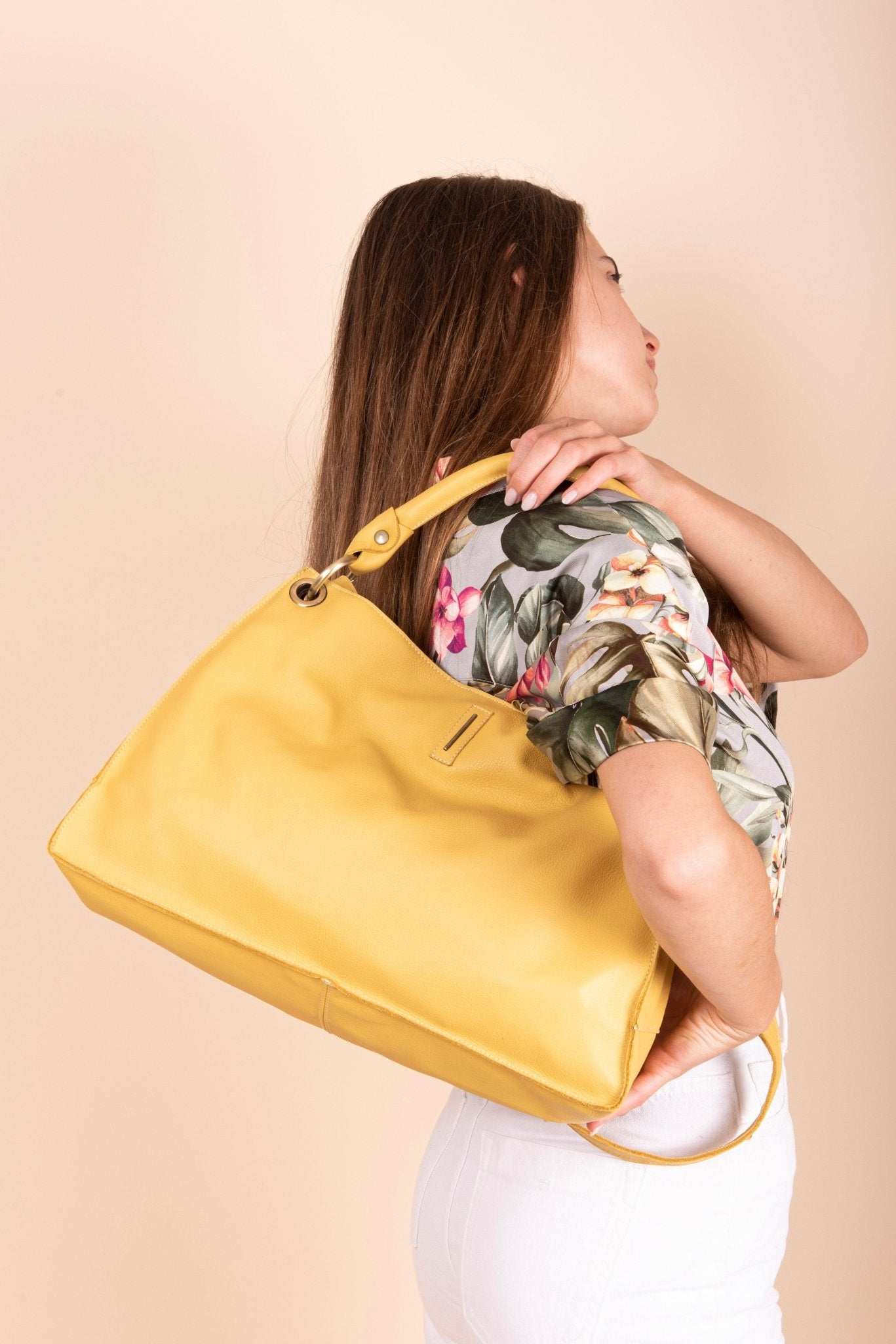 Rebecca mousse sole - borsa a tracolla e spalla in pelle gialla - Marta Ray