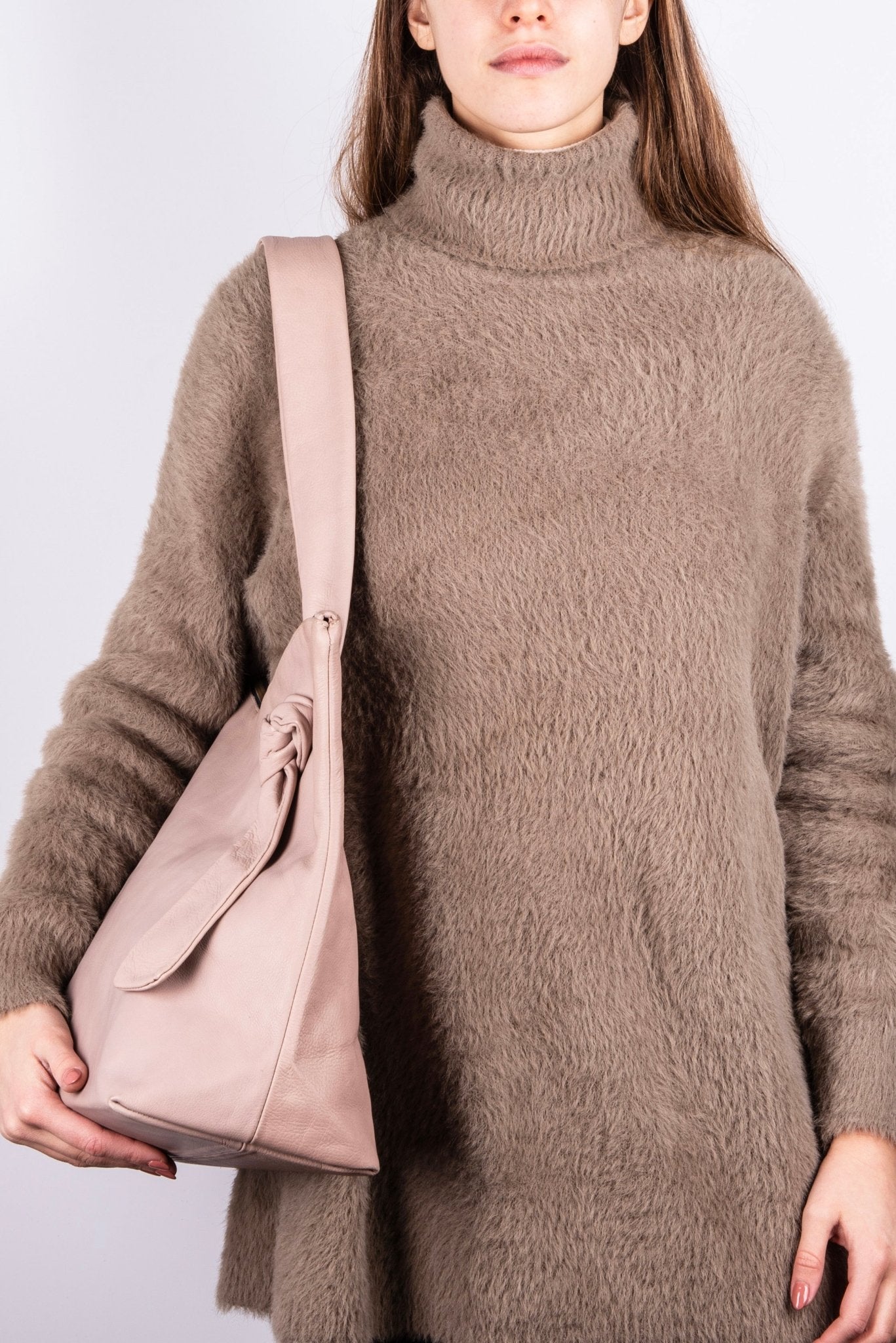 Reggie mousse nudo - borsa shopping in morbida pelle neutra - Marta Ray
