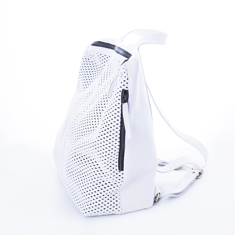 Roxy long beach+ long beach quadri bianco ottico - zaino in pelle bianca - Marta Ray