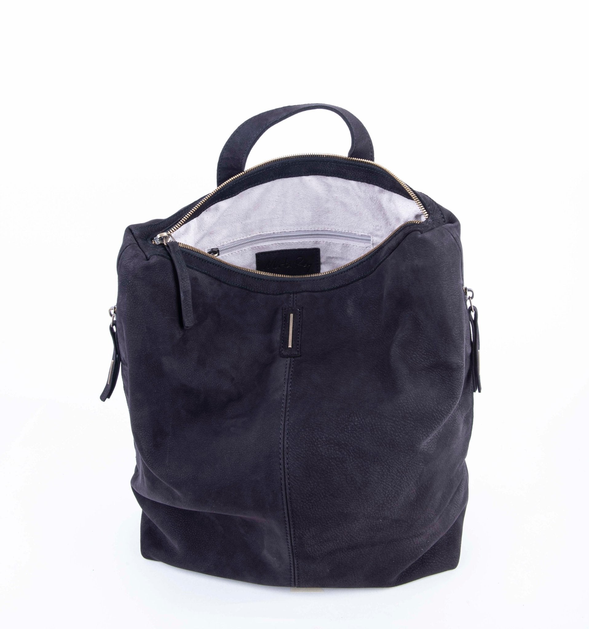 Roxy long beach nero - zaino in pelle nera - Marta Ray