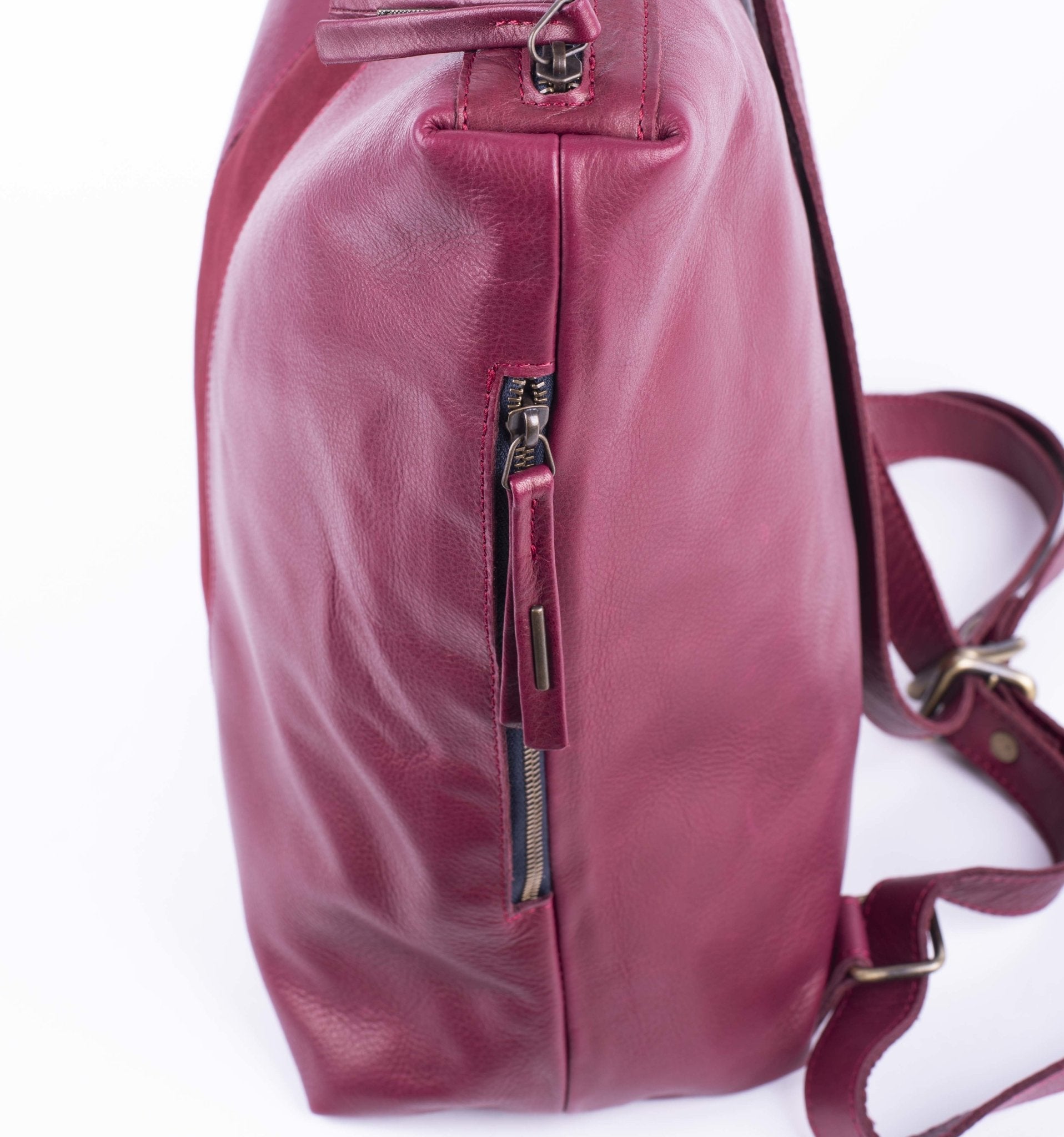 Roxy mousse + long beach rubino - zaino in pelle rossa - Marta Ray
