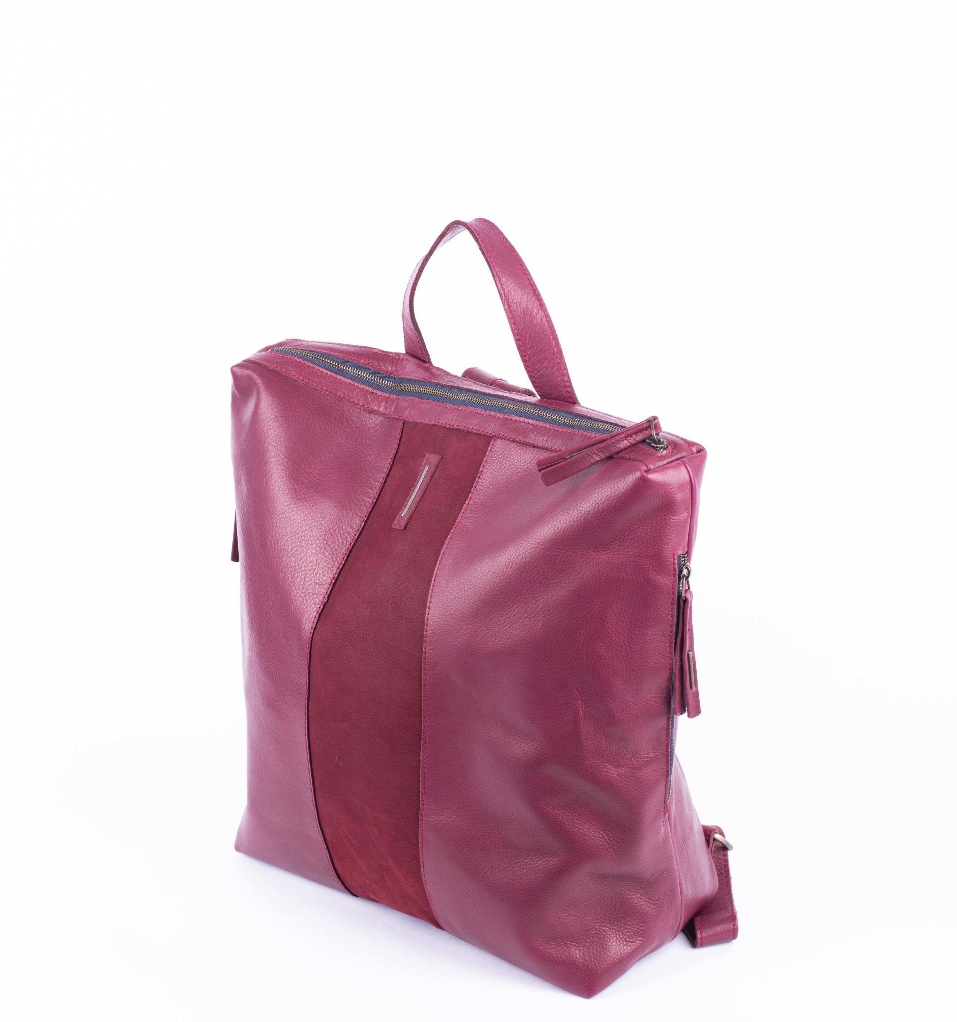 Roxy mousse + long beach rubino - zaino in pelle rossa - Marta Ray