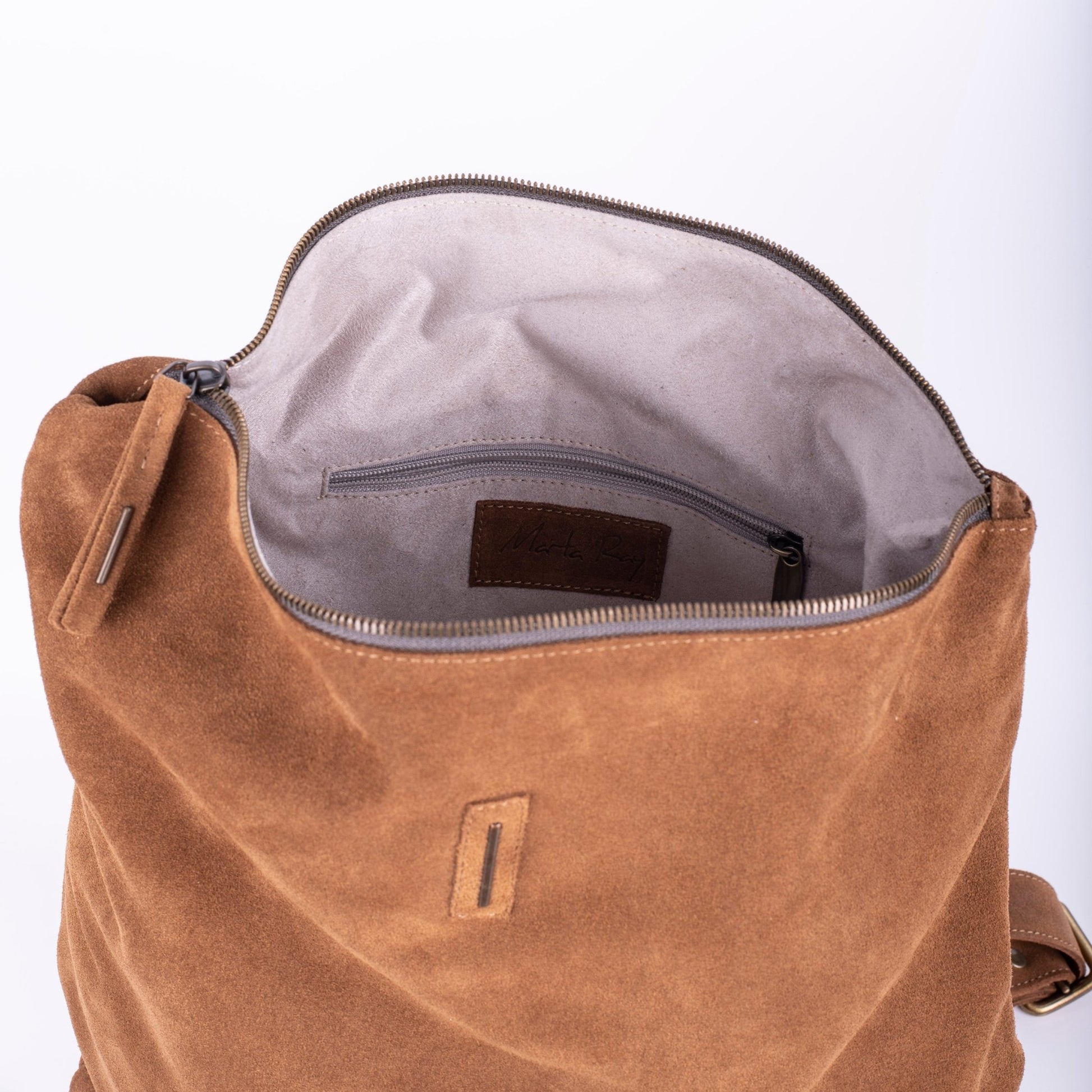 Rumi camoscio cuoio - zaino in pelle marrone - Marta Ray
