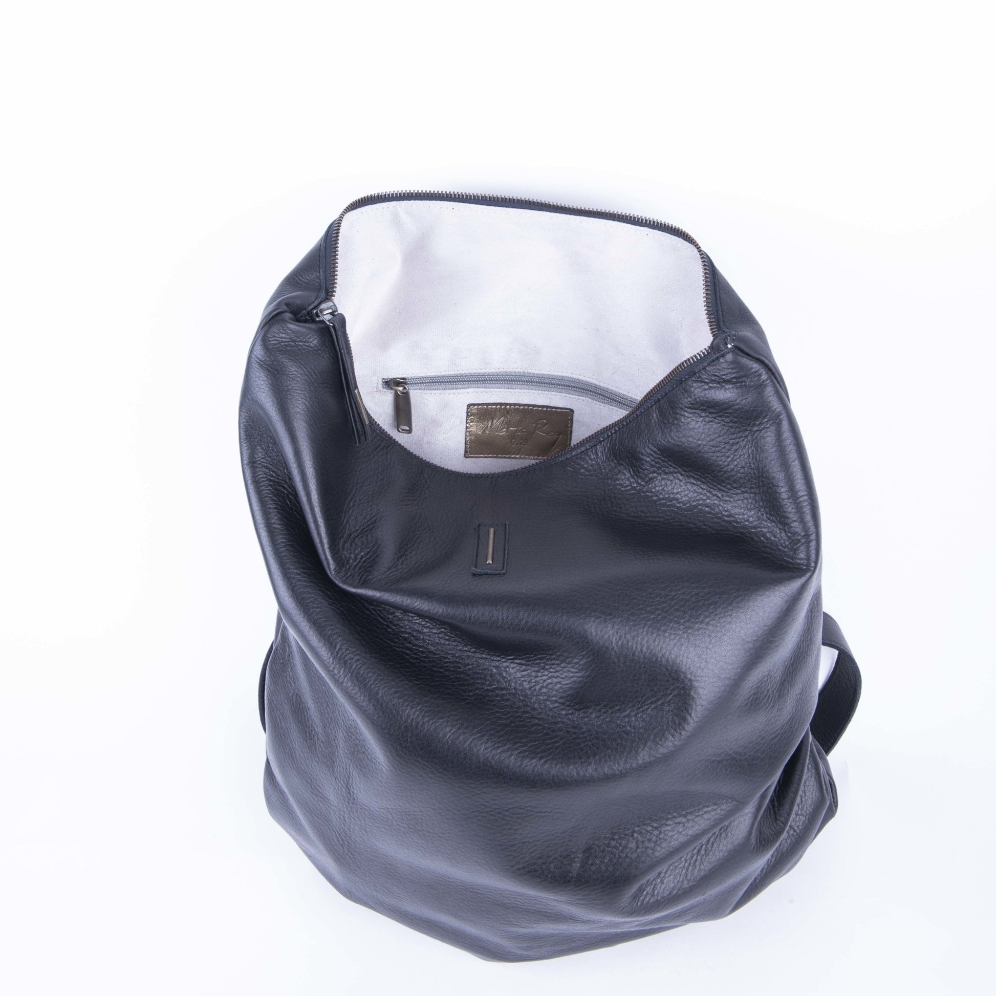 Rumi mousse nero - zaino in pelle nera - Marta Ray