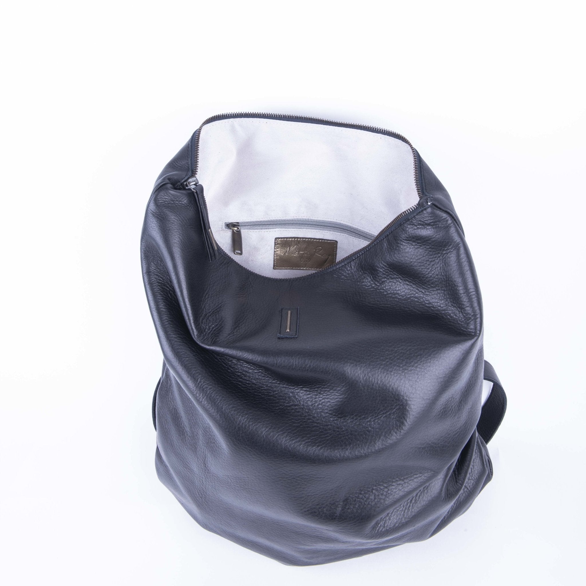 Rumi mousse nero - zaino in pelle nera - Marta Ray