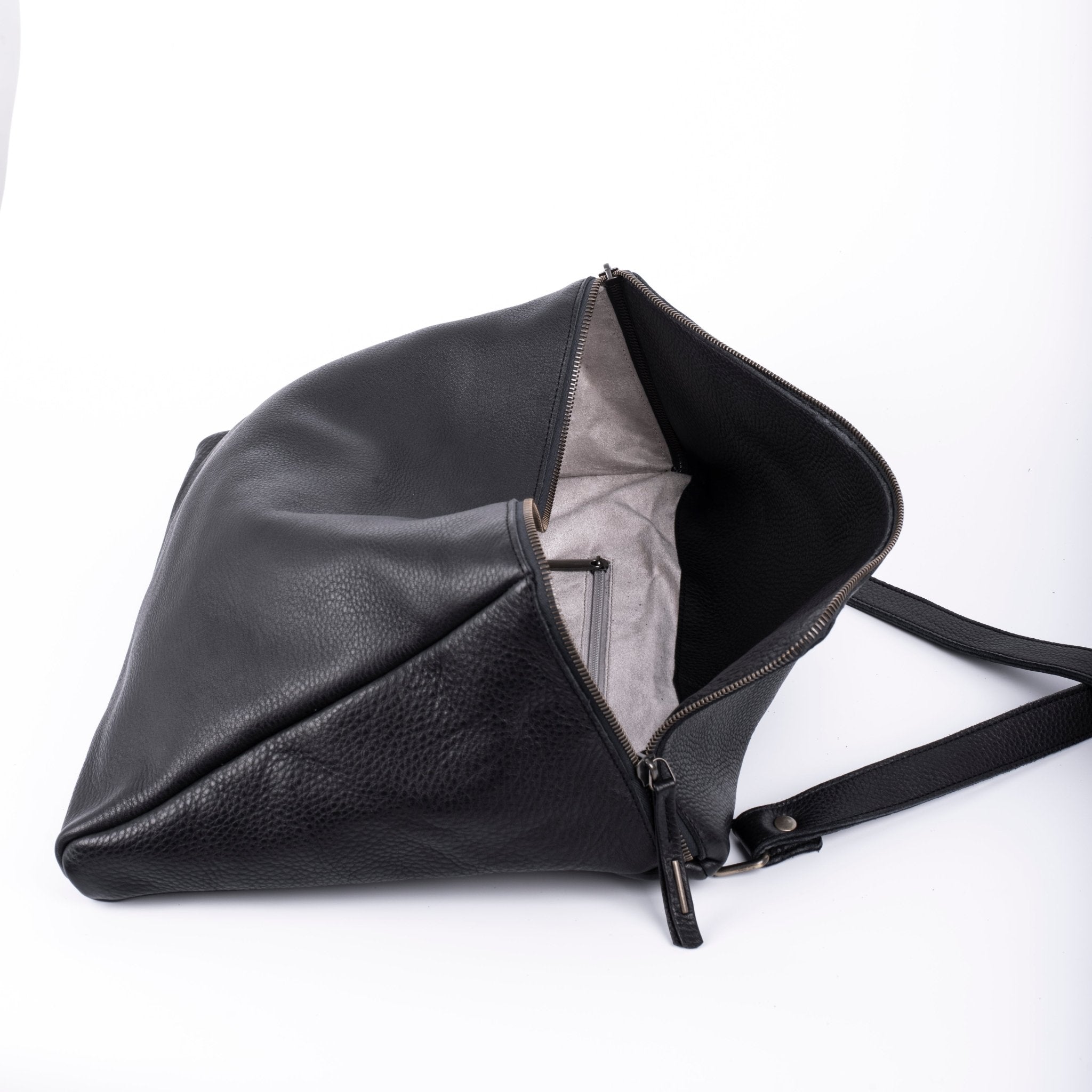 Saada martellato nero - borsa a tracolla in pelle nera - Marta Ray