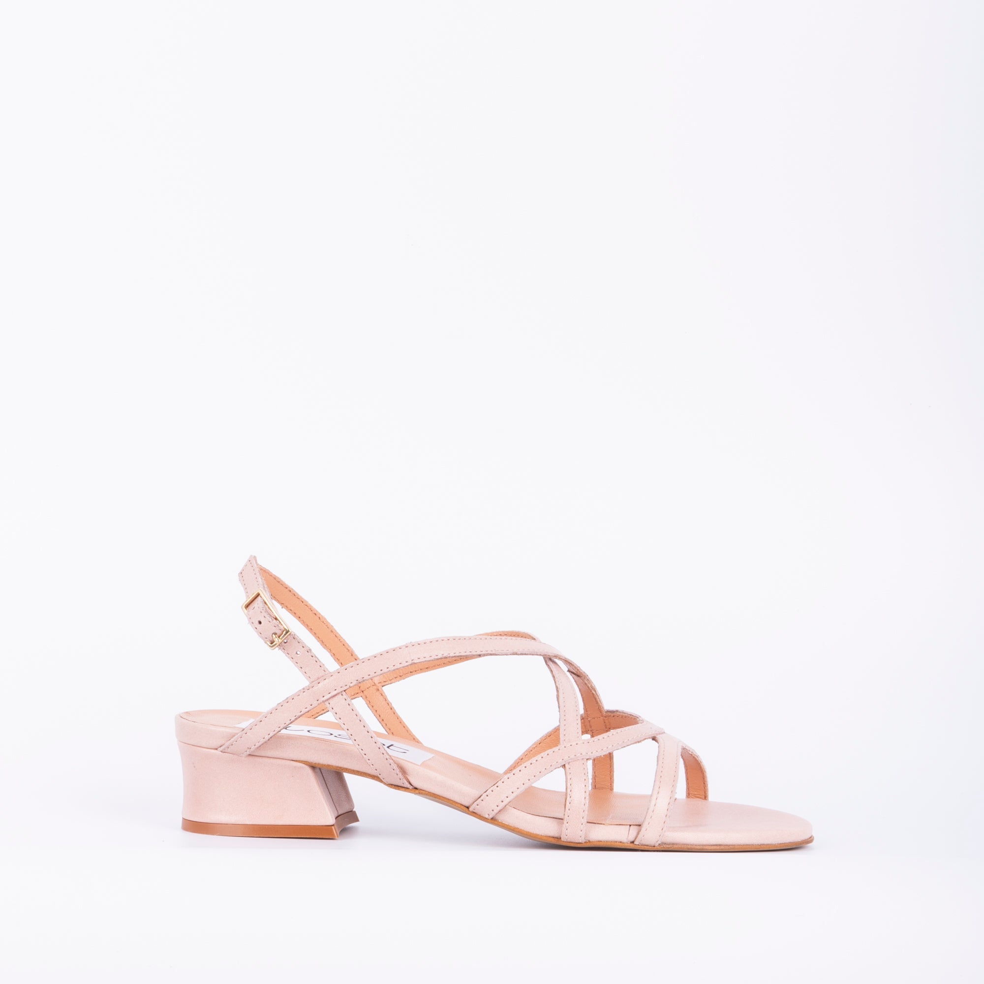Sabrina savage nude - sandalo intrecciato in pelle beige - Marta Ray