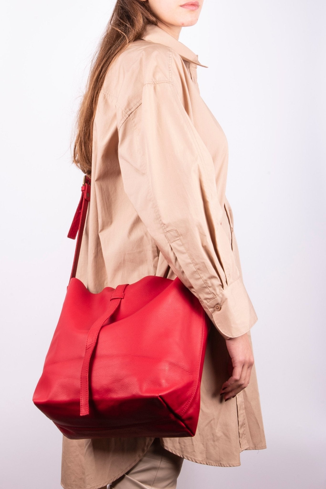 Sam amalfi rosso - borsa a tracolla in pelle rossa - Marta Ray