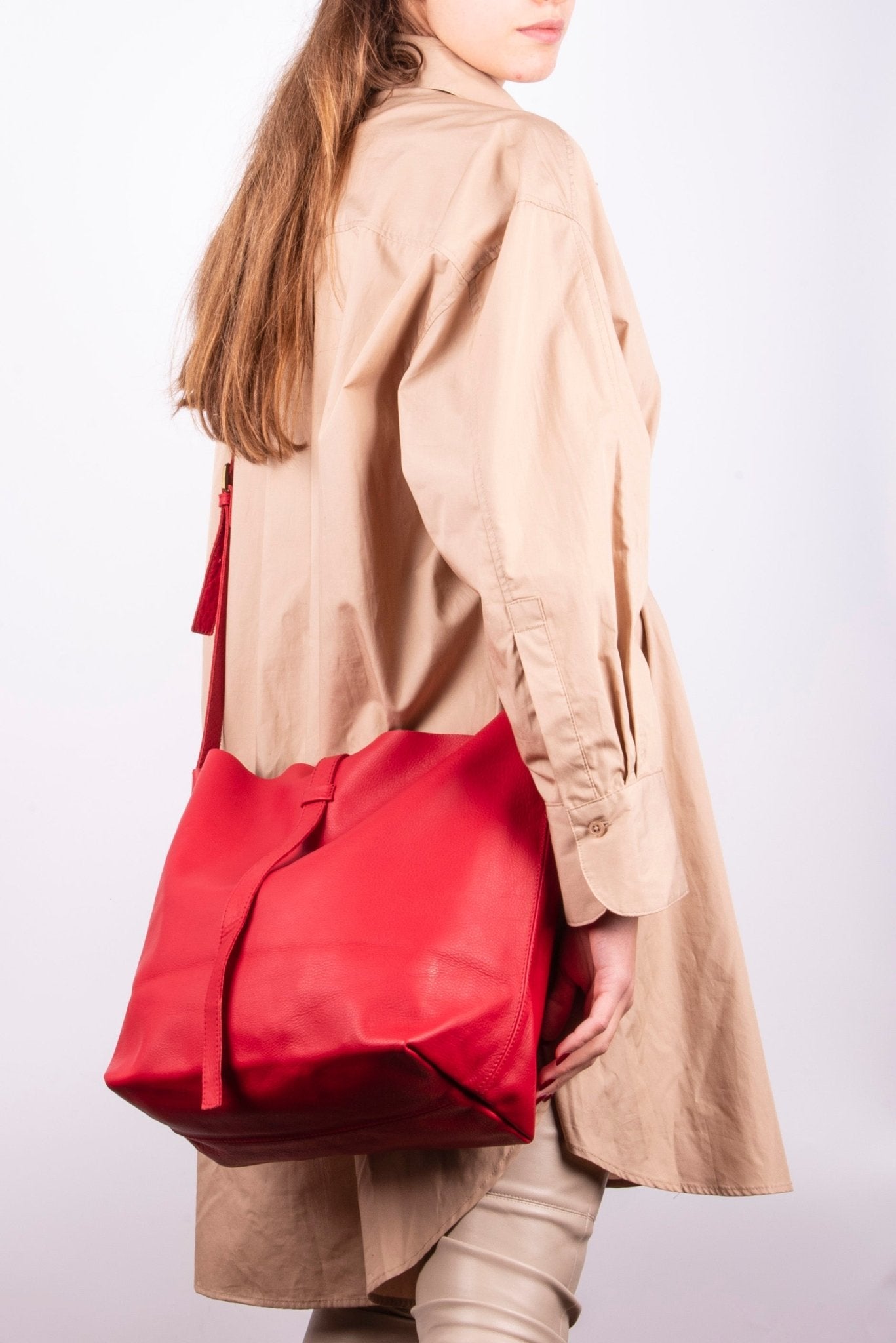 Sam amalfi rosso - borsa a tracolla in pelle rossa - Marta Ray