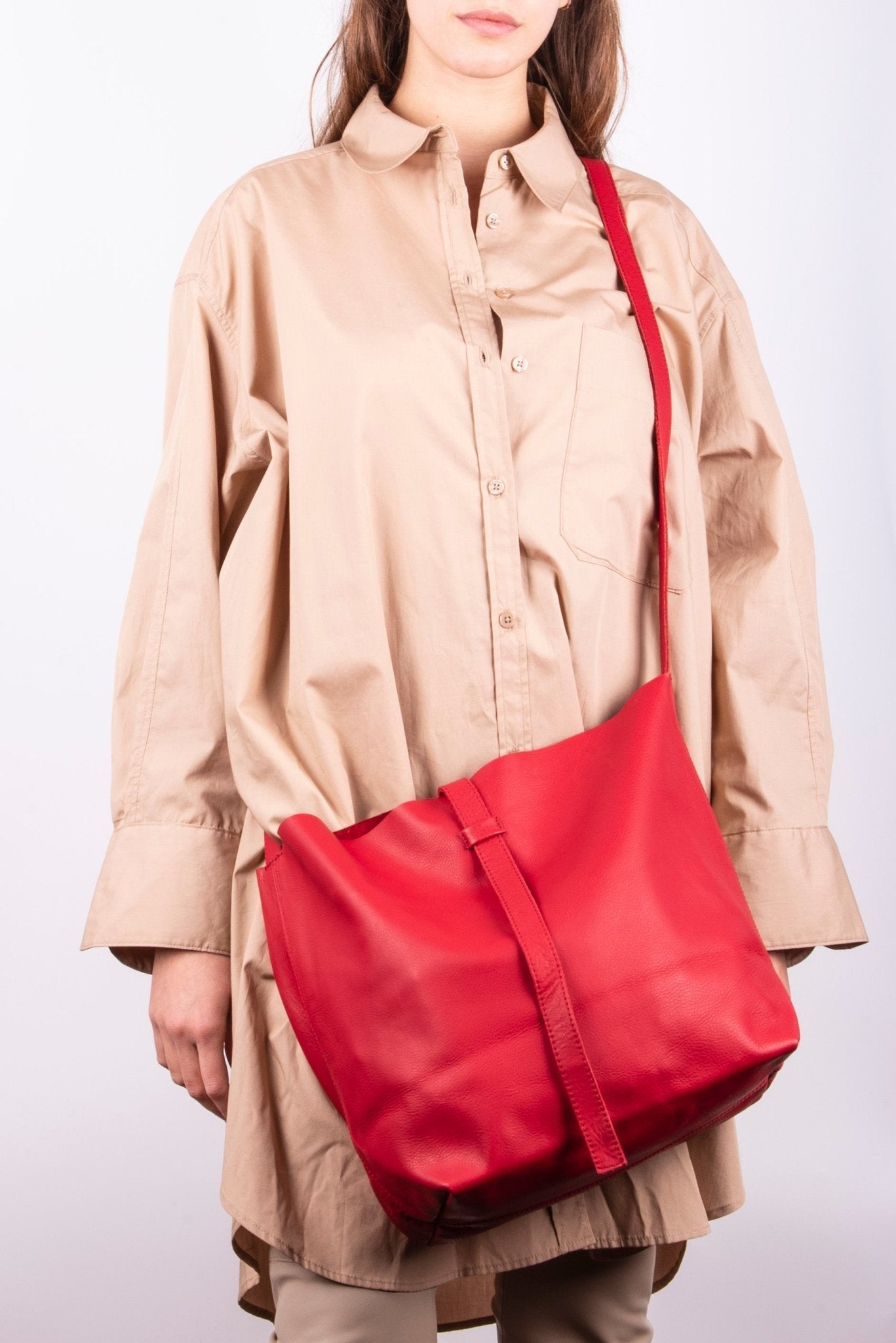 Sam amalfi rosso - borsa a tracolla in pelle rossa - Marta Ray