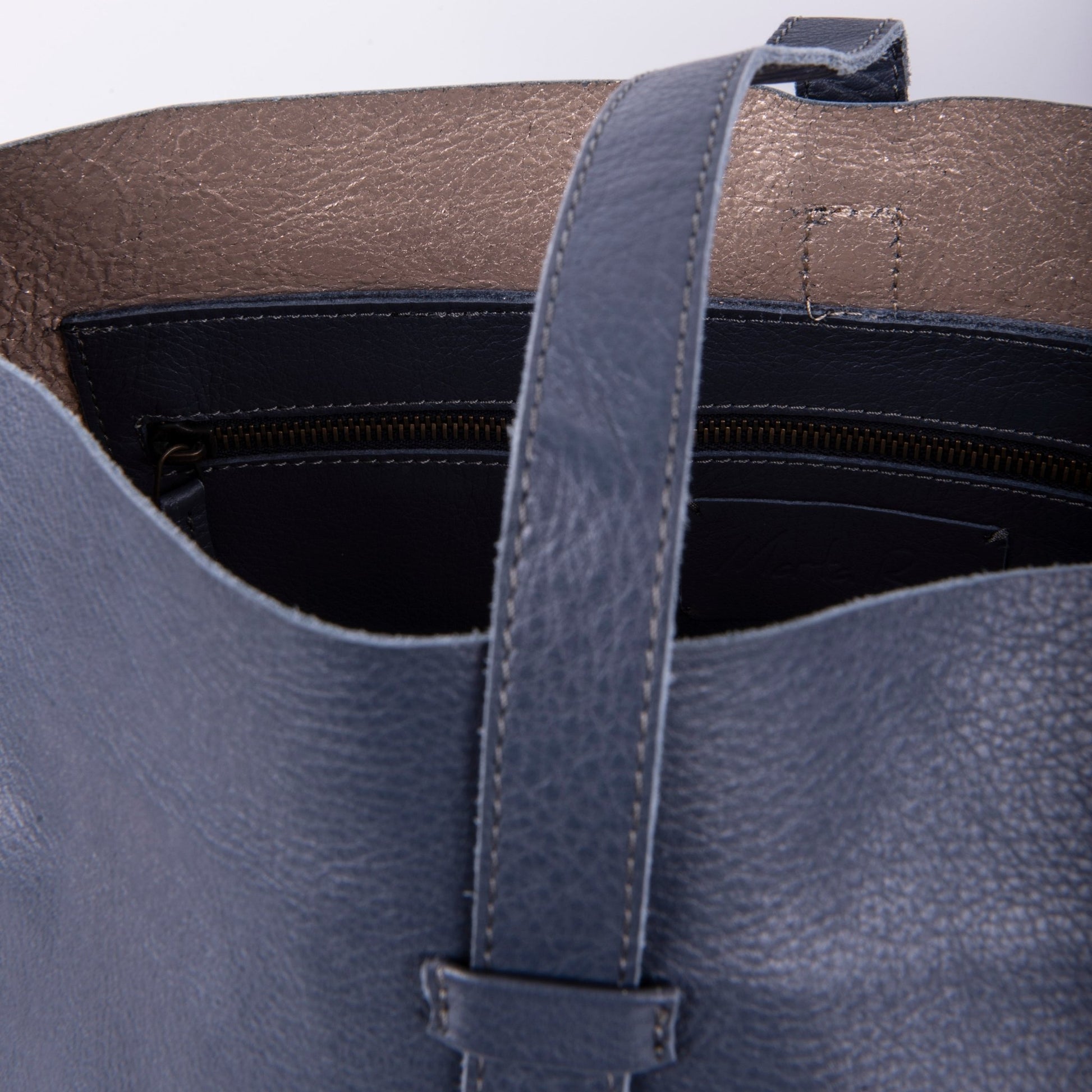 Sam mousse laminato jeans - borsa a tracolla in pelle blu - Marta Ray