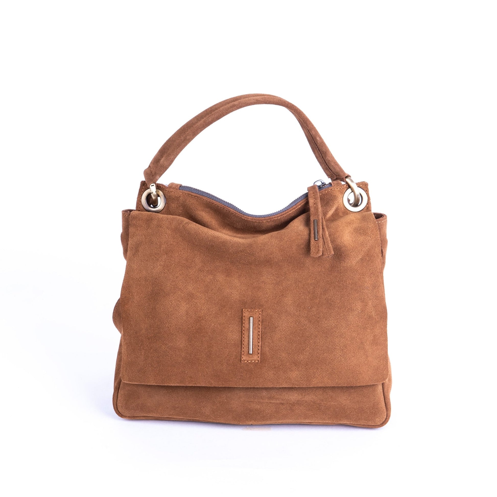 Sandy camoscio cuoio - borsa a tracolla piccola in pelle marrone - Marta Ray