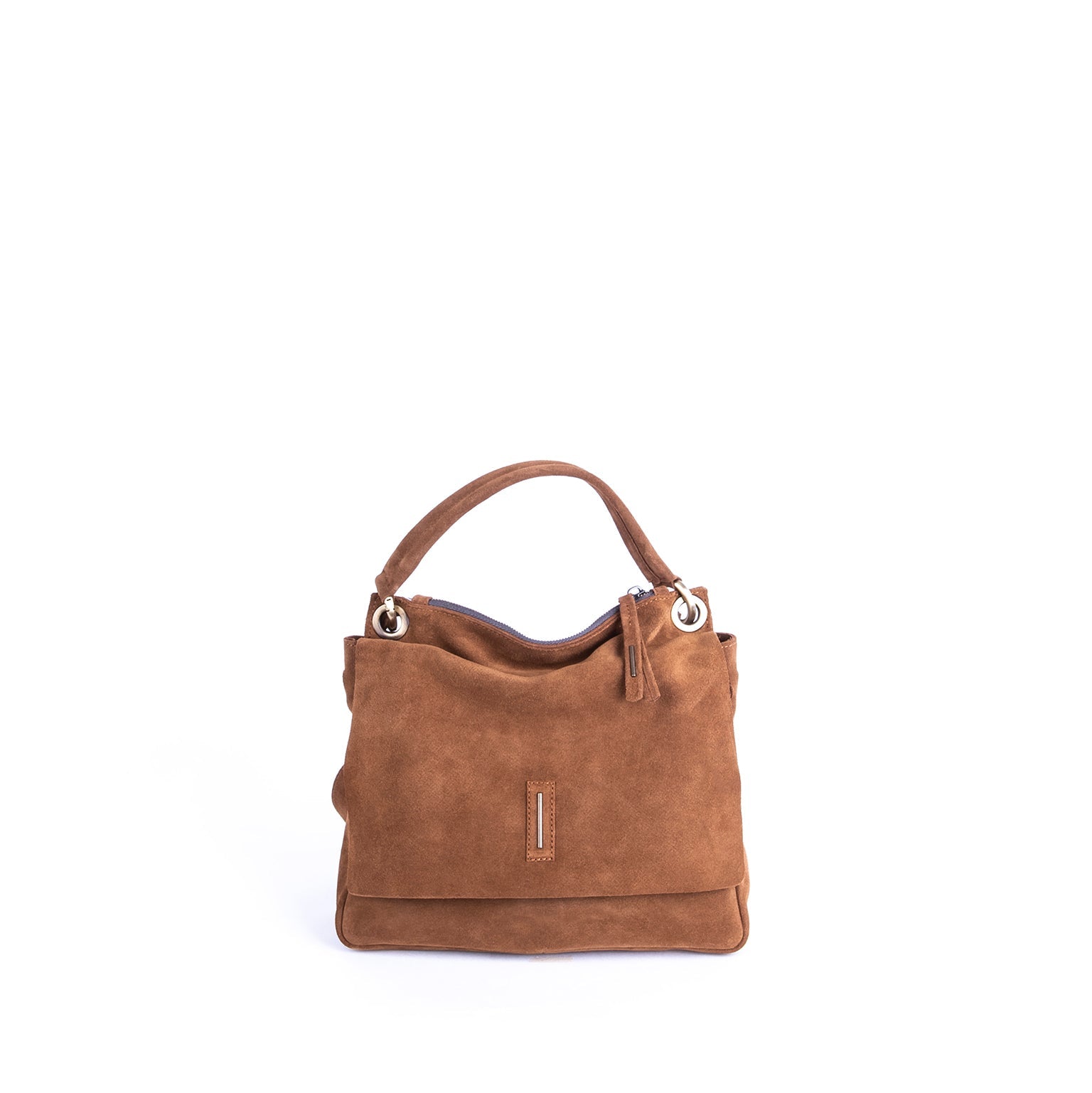 Sandy camoscio cuoio - borsa a tracolla piccola in pelle marrone - Marta Ray