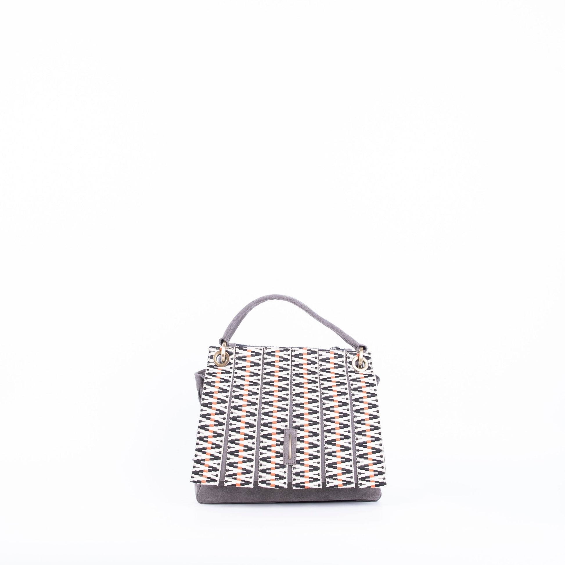 Sandy camoscio dark grey con nastro boho - borsa a tracolla piccola in pelle scamosciata grigio - Marta Ray
