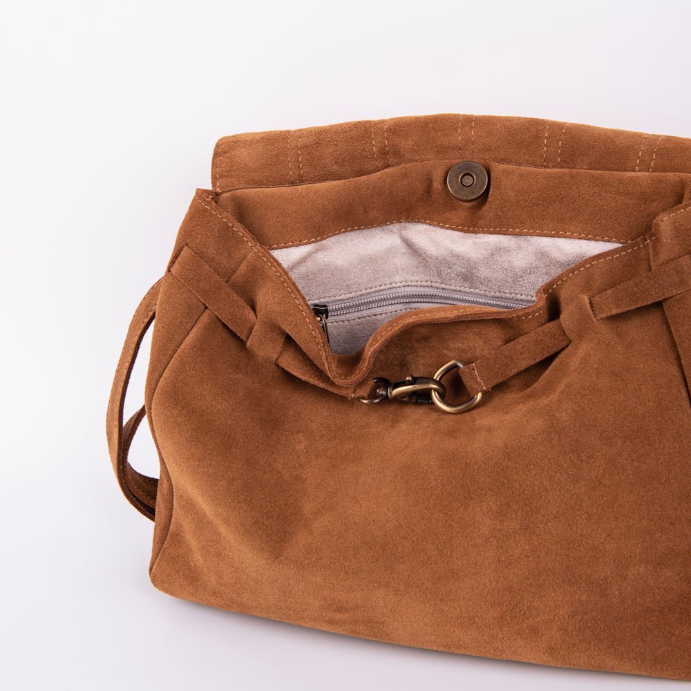 Sandy camoscio + nastro boho - borsa a tracolla cuoio - Marta Ray