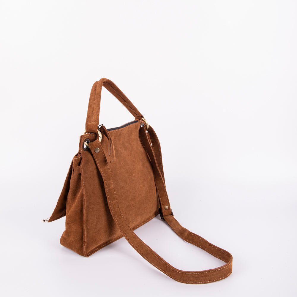 Sandy camoscio + nastro boho - borsa a tracolla cuoio - Marta Ray