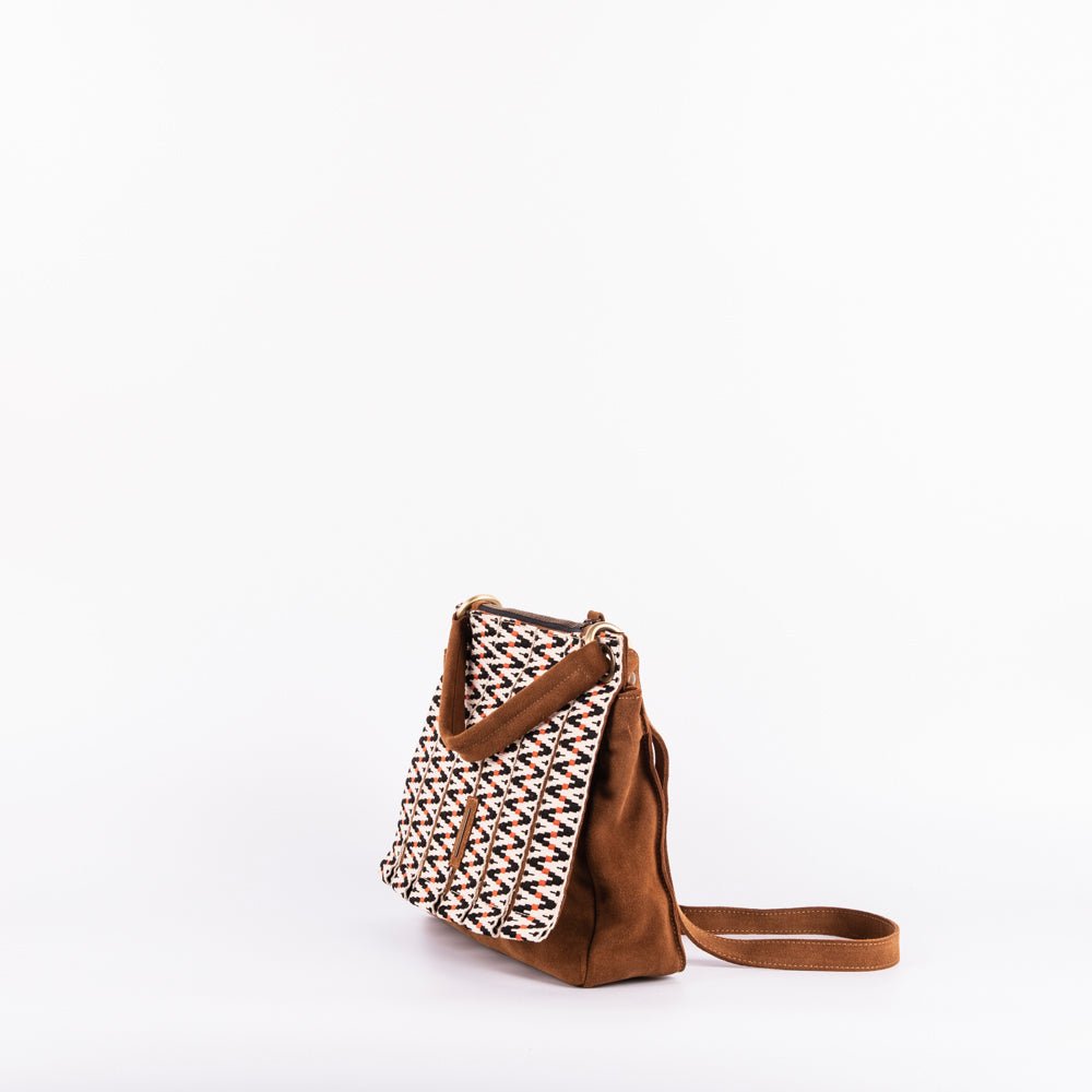 Sandy camoscio + nastro boho - borsa a tracolla cuoio - Marta Ray