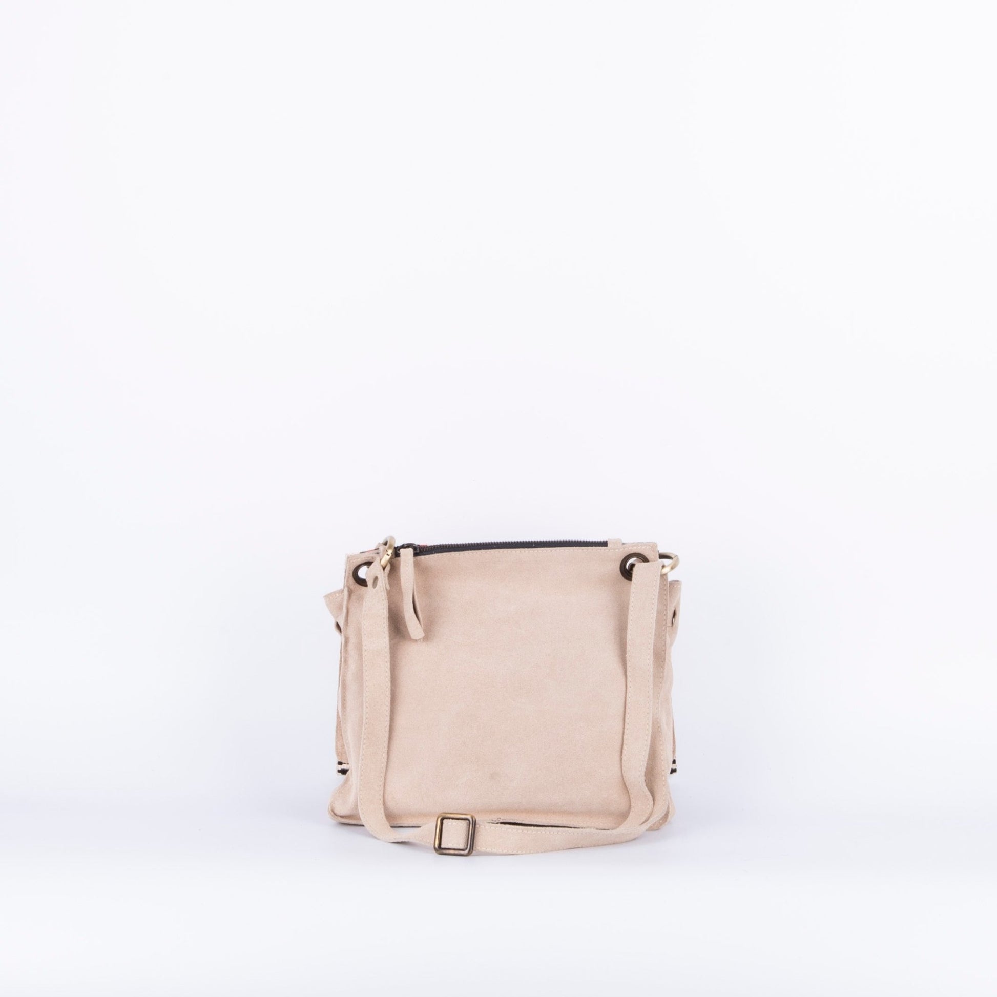 Sandy camoscio naturale + nastro boho - borsa a tracolla beige - Marta Ray