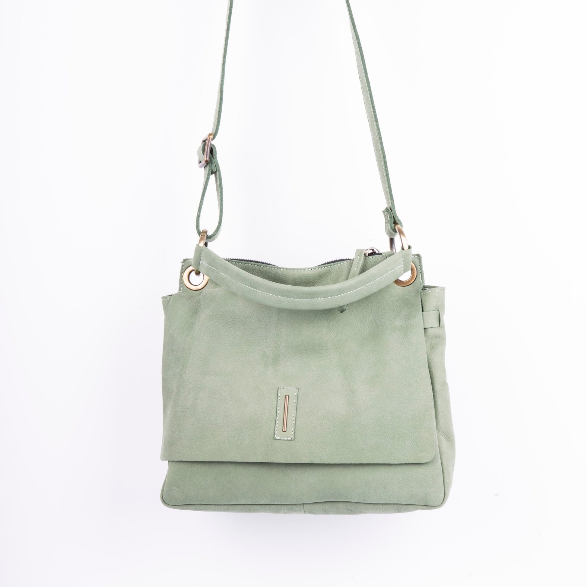 Sandy long beach edera - borsa a tracolla piccola in pelle verde - Marta Ray