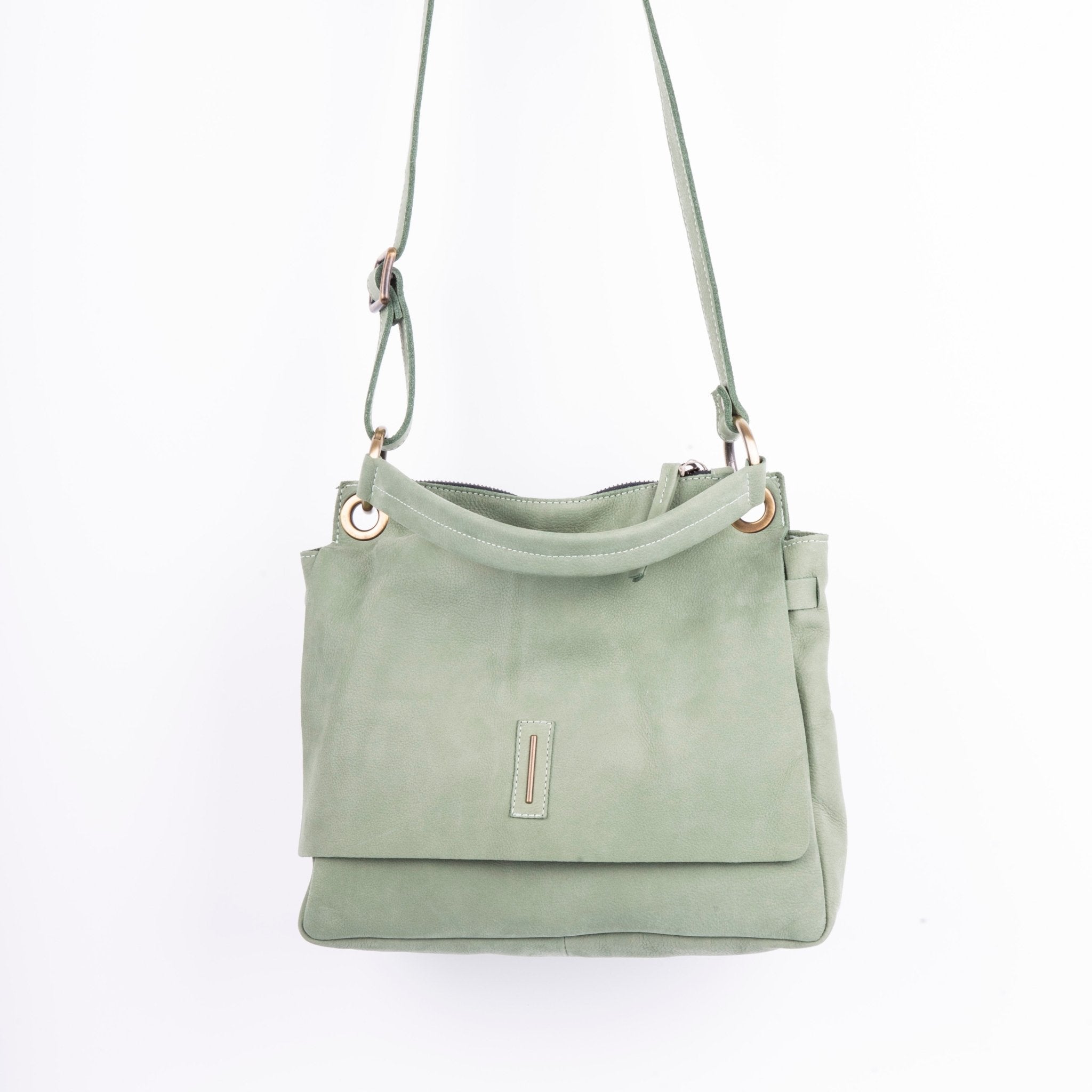 Sandy long beach edera - borsa a tracolla piccola in pelle verde - Marta Ray