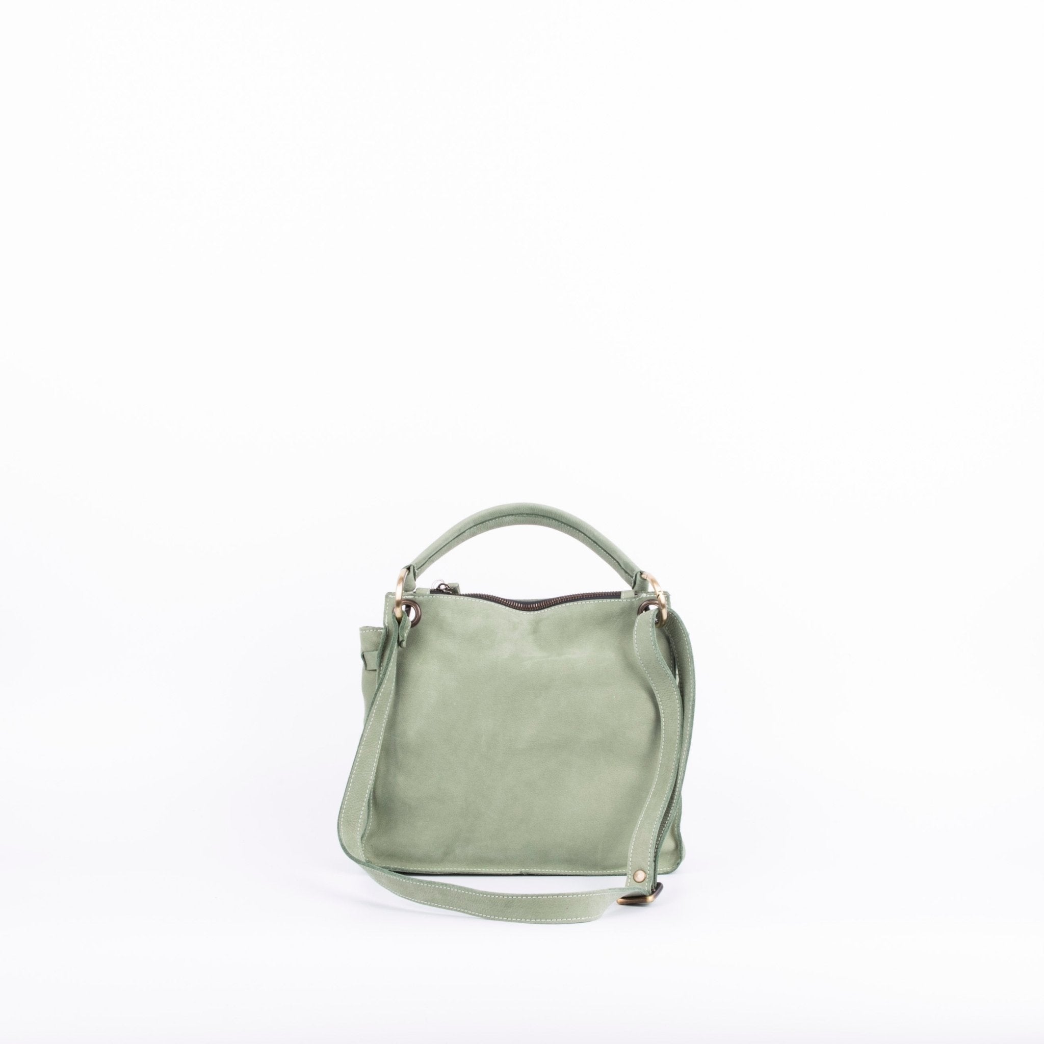Sandy long beach edera - borsa a tracolla piccola in pelle verde - Marta Ray
