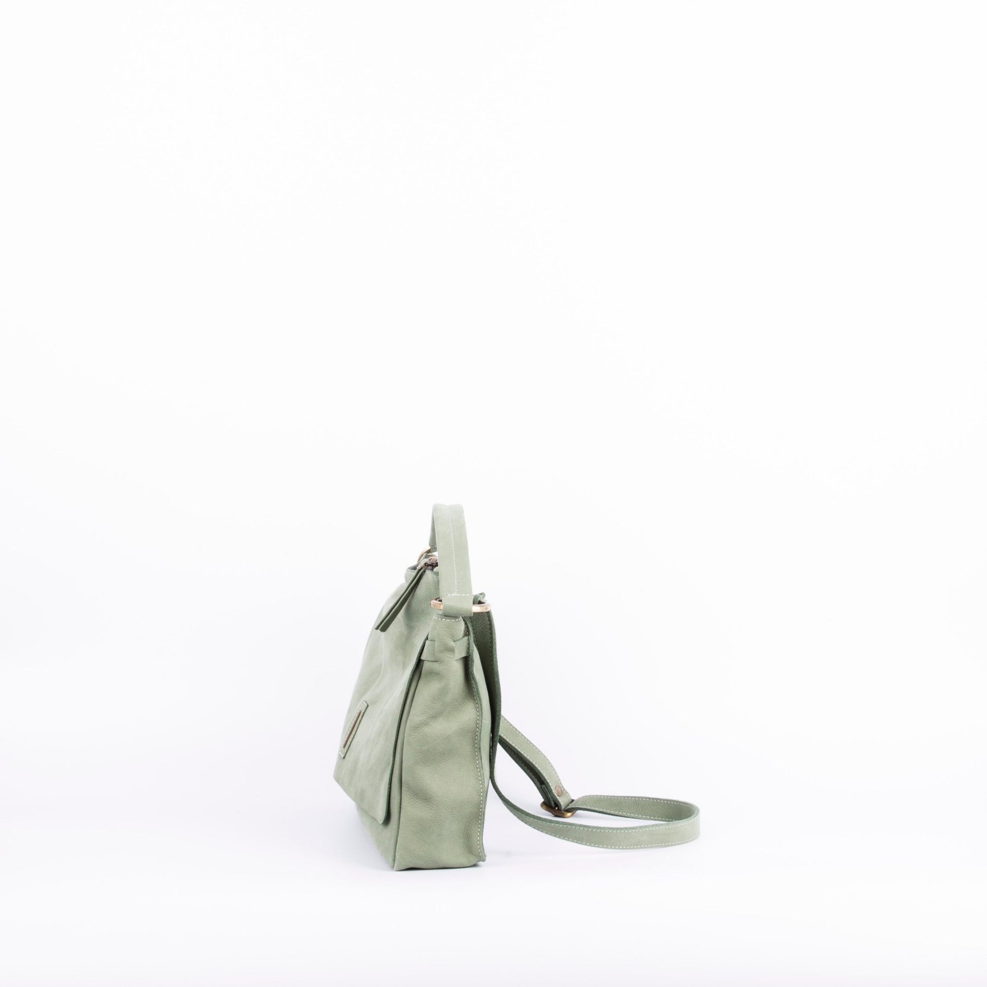 Sandy long beach edera - borsa a tracolla piccola in pelle verde - Marta Ray