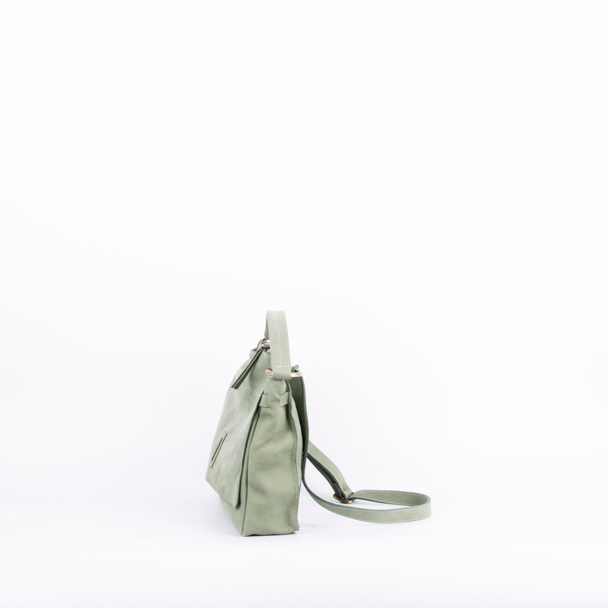 Sandy long beach edera - borsa a tracolla piccola in pelle verde - Marta Ray