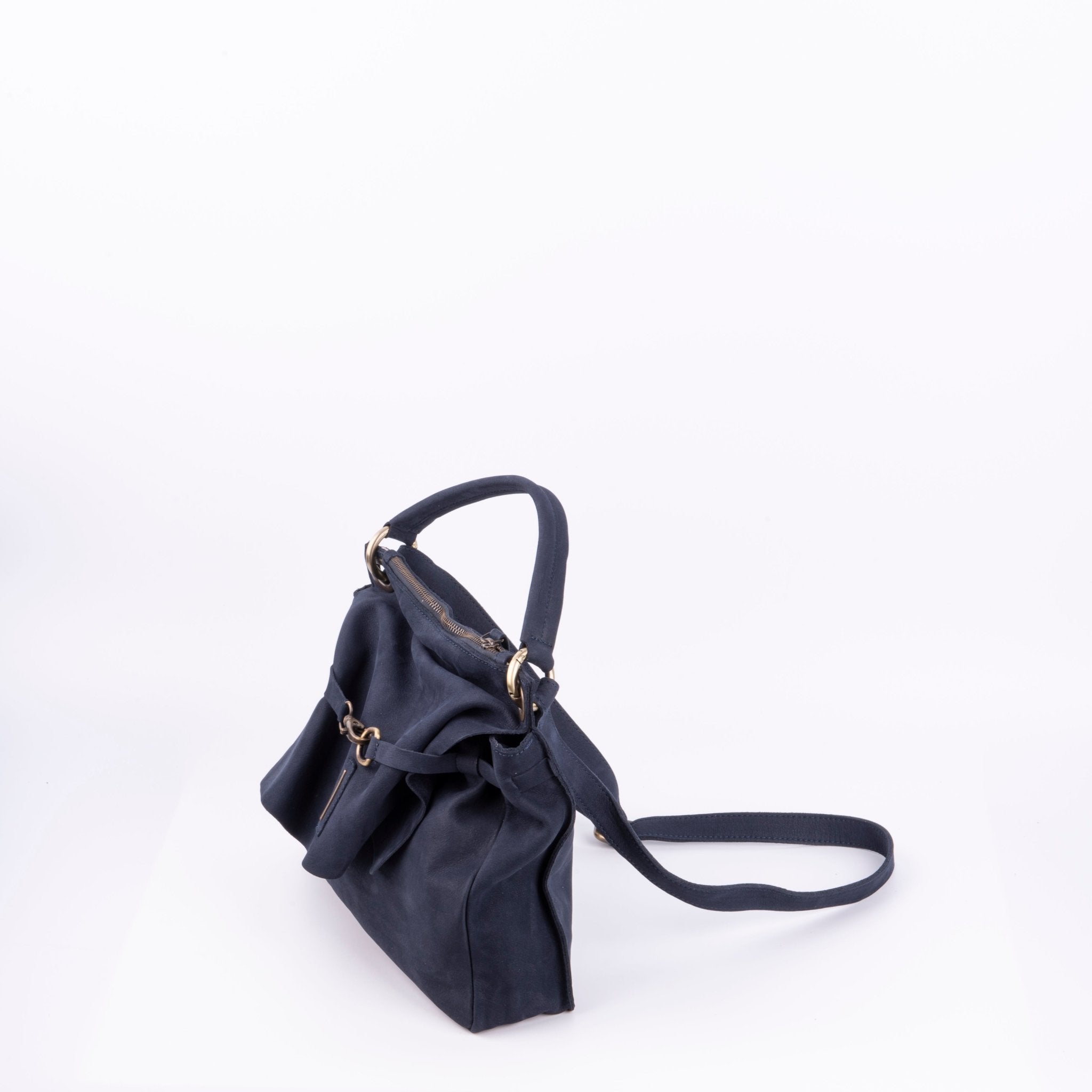 Sandy long beach navy - borsa a tracolla piccola in pelle blu - Marta Ray