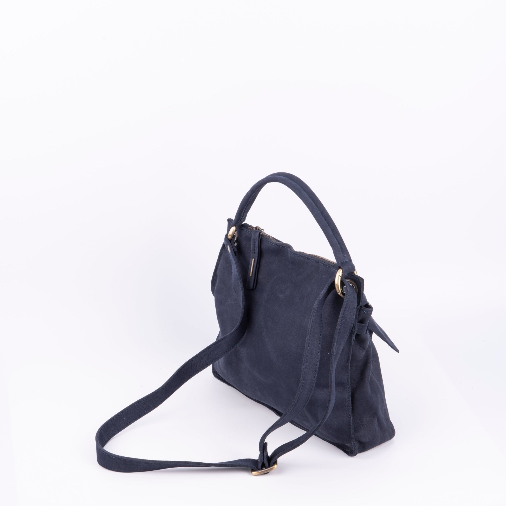 Sandy long beach navy - borsa a tracolla piccola in pelle blu - Marta Ray