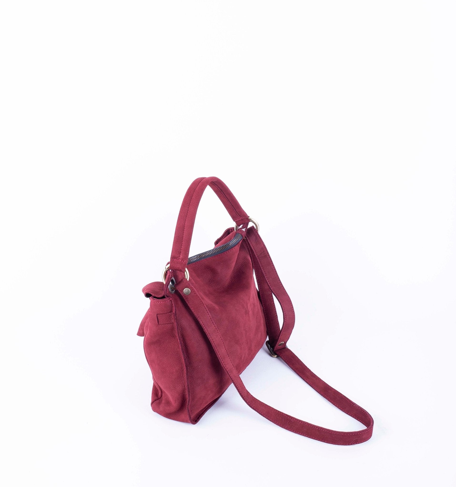 Sandy long beach rubino - borsa a tracolla piccola in pelle rossa - Marta Ray