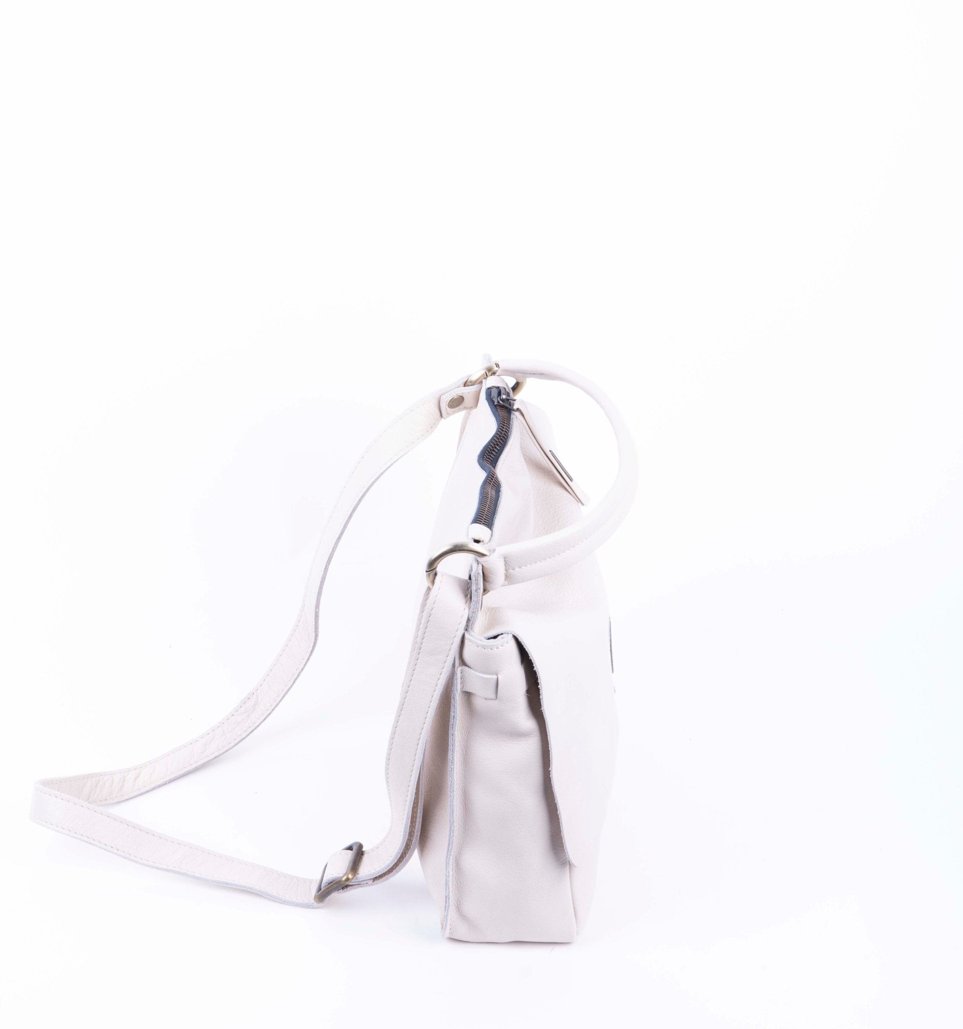Sandy mousse latte macchiato - borsa a tracolla piccola in pelle bianca - Marta Ray