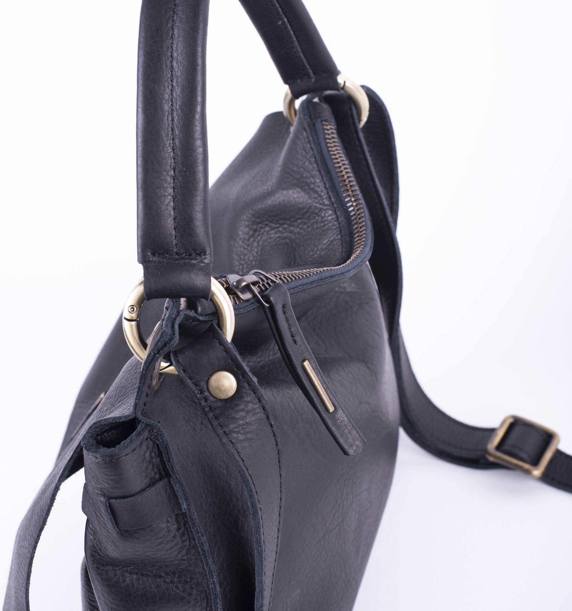 Sandy mousse nero - borsa a tracolla piccola in pelle nera - Marta Ray