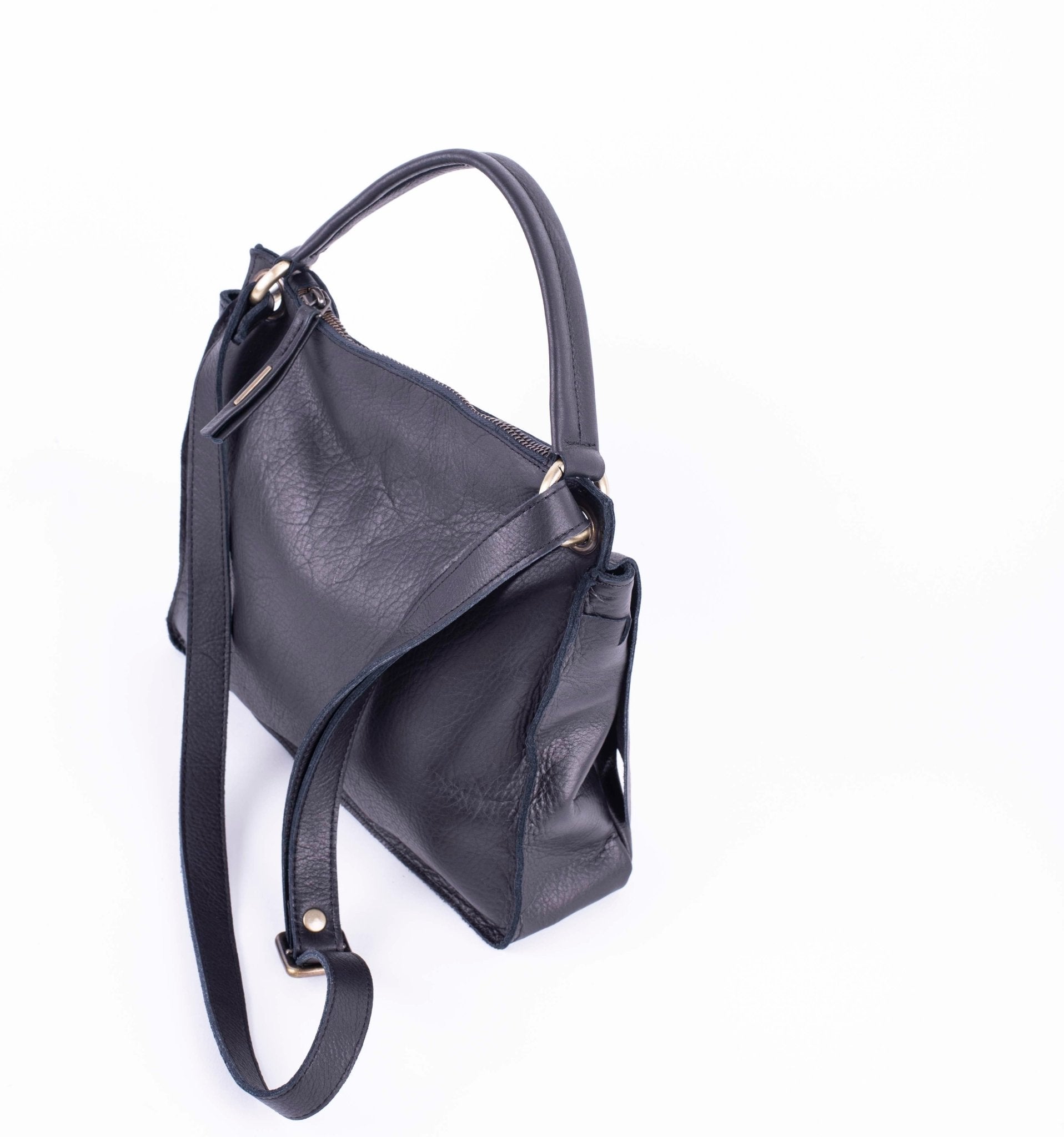 Sandy mousse nero - borsa a tracolla piccola in pelle nera - Marta Ray