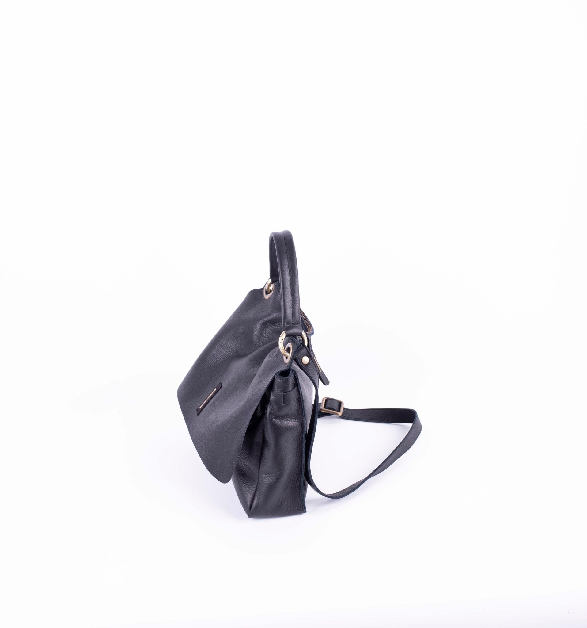 Sandy mousse nero - borsa a tracolla piccola in pelle nera - Marta Ray