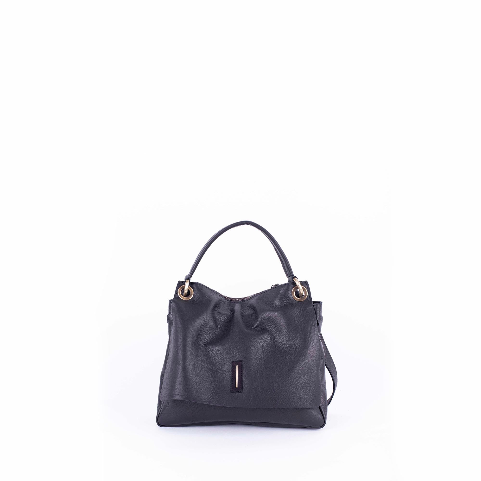 Sandy mousse nero - borsa a tracolla piccola in pelle nera - Marta Ray