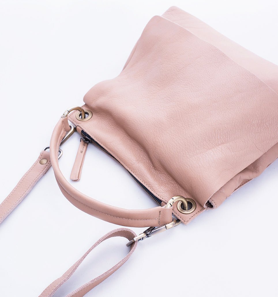 Sandy mousse nocciola - borsa a tracolla piccola in pelle beige - Marta Ray
