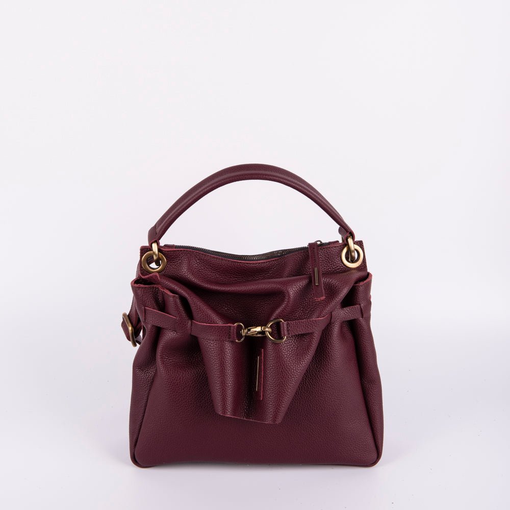 Sandy new york rubino - borsa a tracolla piccola in pelle bordo - Marta Ray