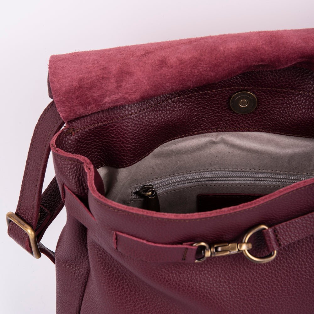 Sandy new york rubino - borsa a tracolla piccola in pelle bordo - Marta Ray