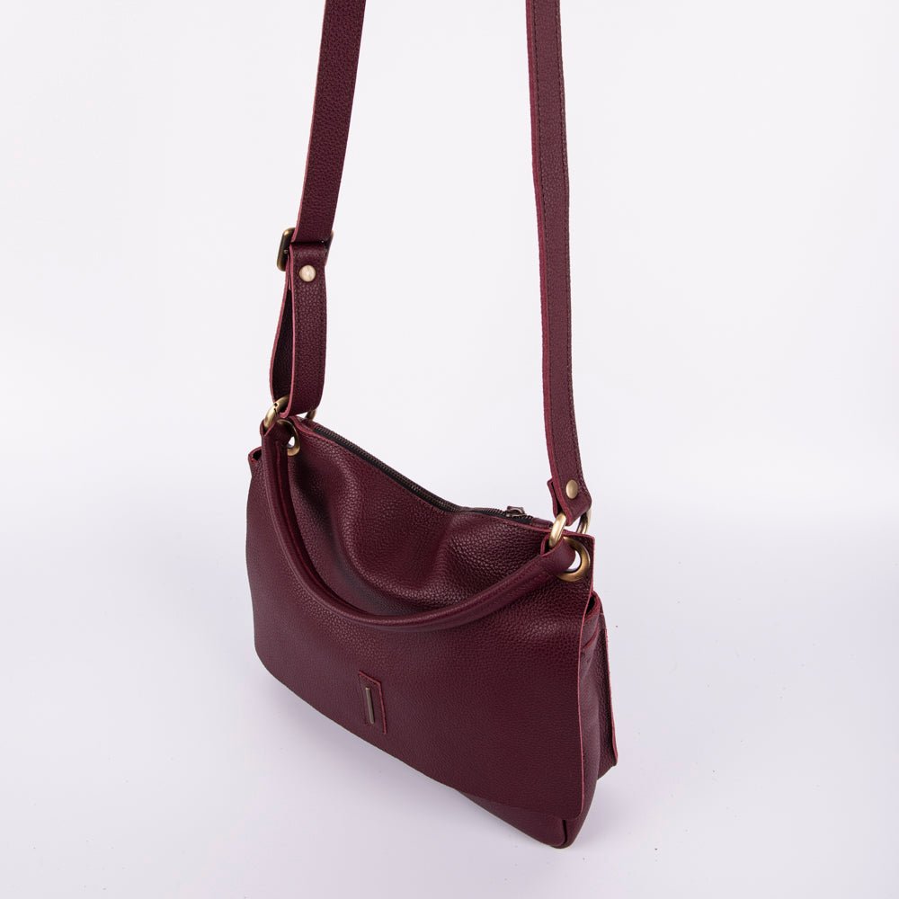 Sandy new york rubino - borsa a tracolla piccola in pelle bordo - Marta Ray