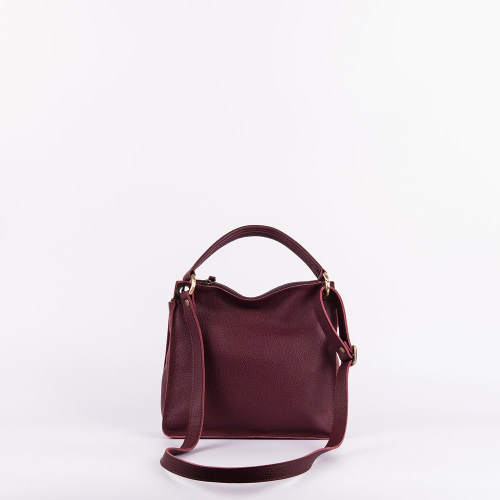 Sandy new york rubino - borsa a tracolla piccola in pelle bordo - Marta Ray