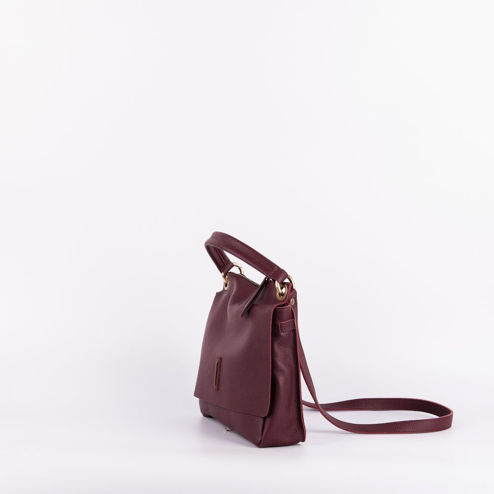 Sandy new york rubino - borsa a tracolla piccola in pelle bordo - Marta Ray