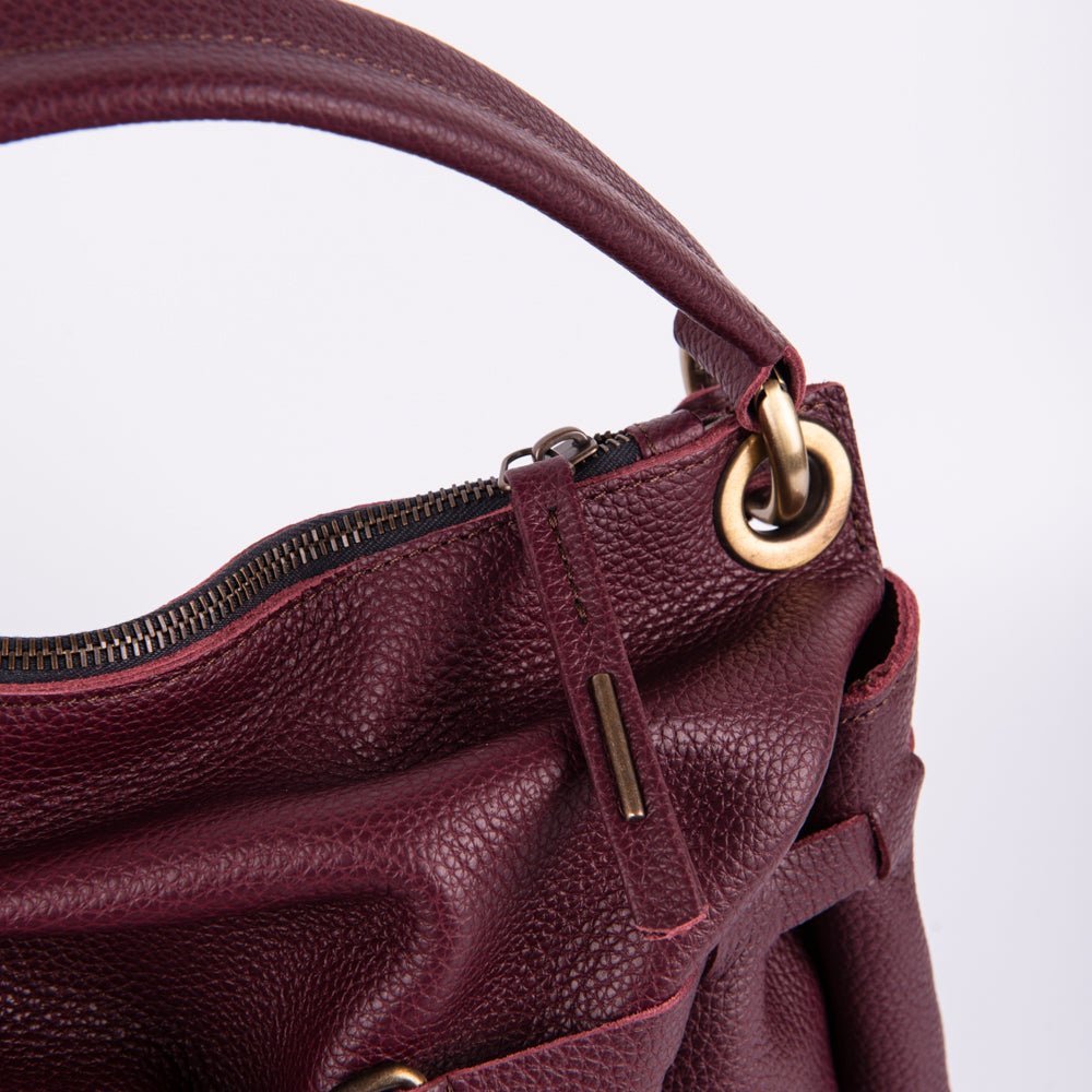 Sandy new york rubino - borsa a tracolla piccola in pelle bordo - Marta Ray