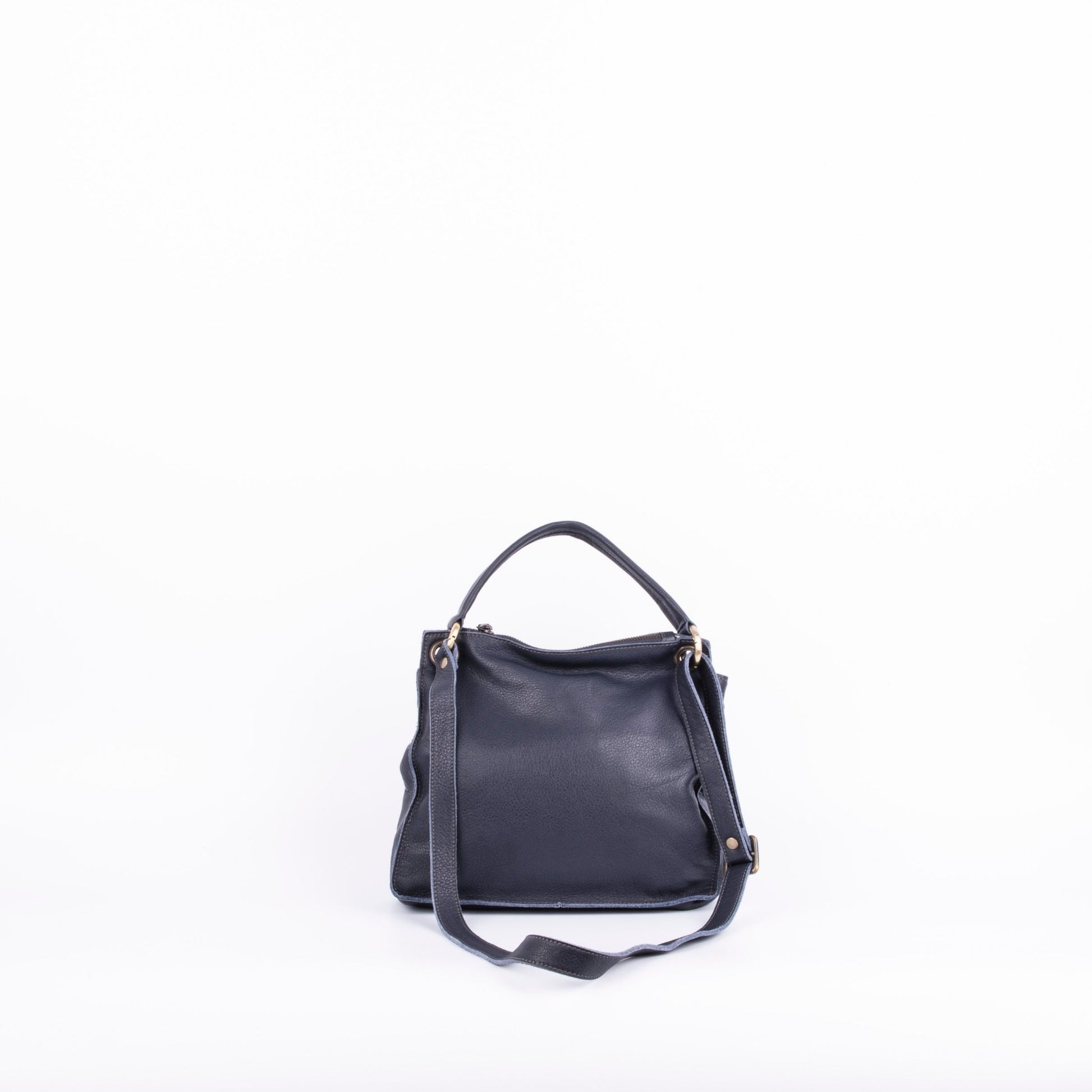 Sandy salmone blu mousse notte - borsa piccola a tracolla in pelle blu - Marta Ray