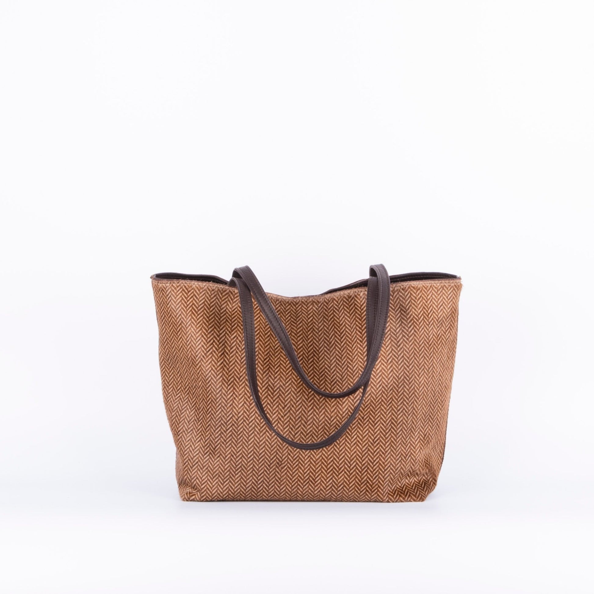 Sansa cavallino beige spiga tdm - shopper grande a spalla in pelle beige - Marta Ray