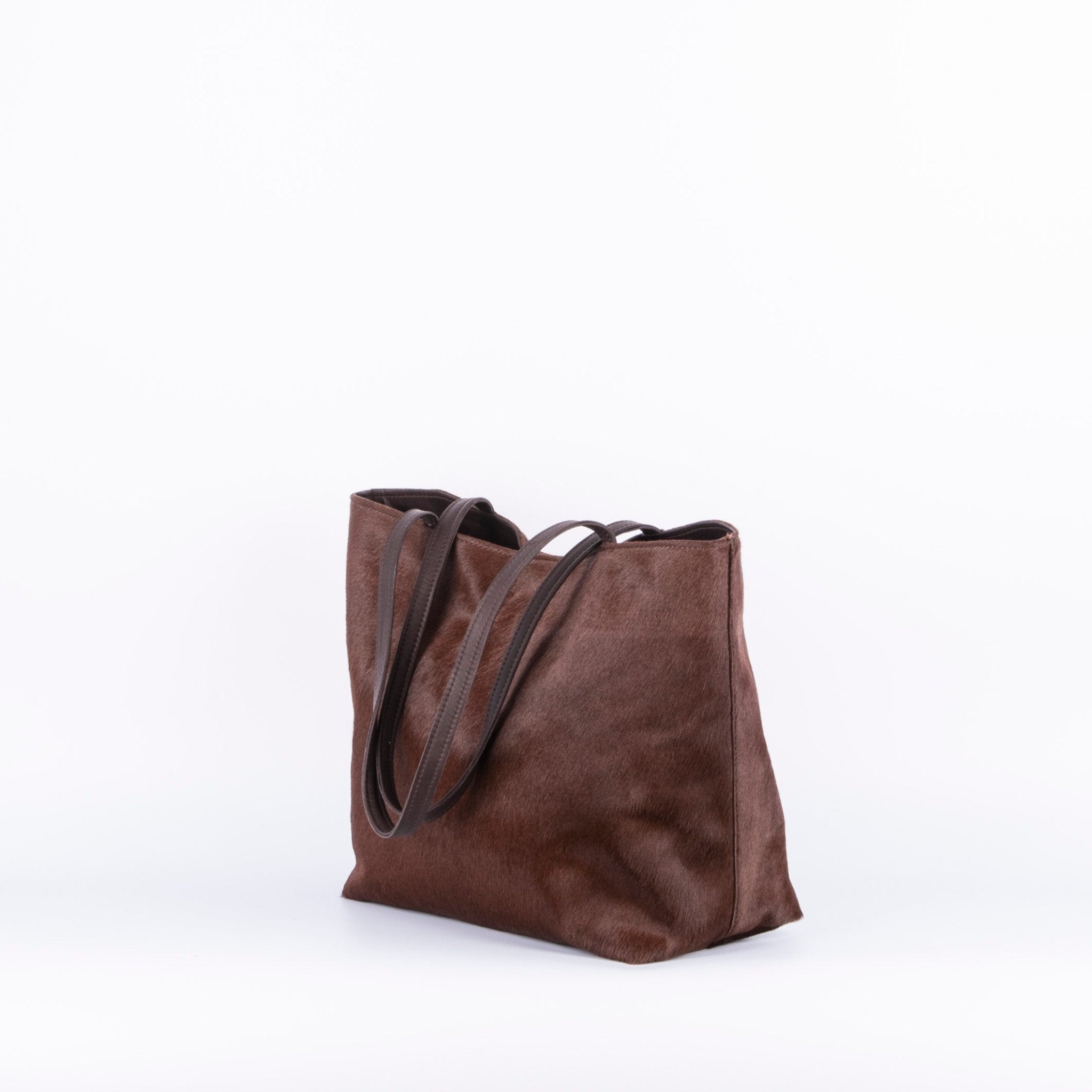 Sansa cavallino cioccolato - shopper grande a spalla in pelle marrone - Marta Ray